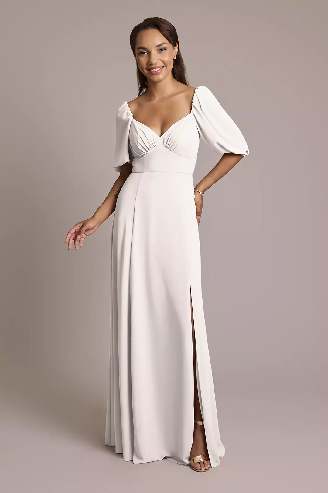 Chiffon Short Sleeve A-Line Dress - Image 71