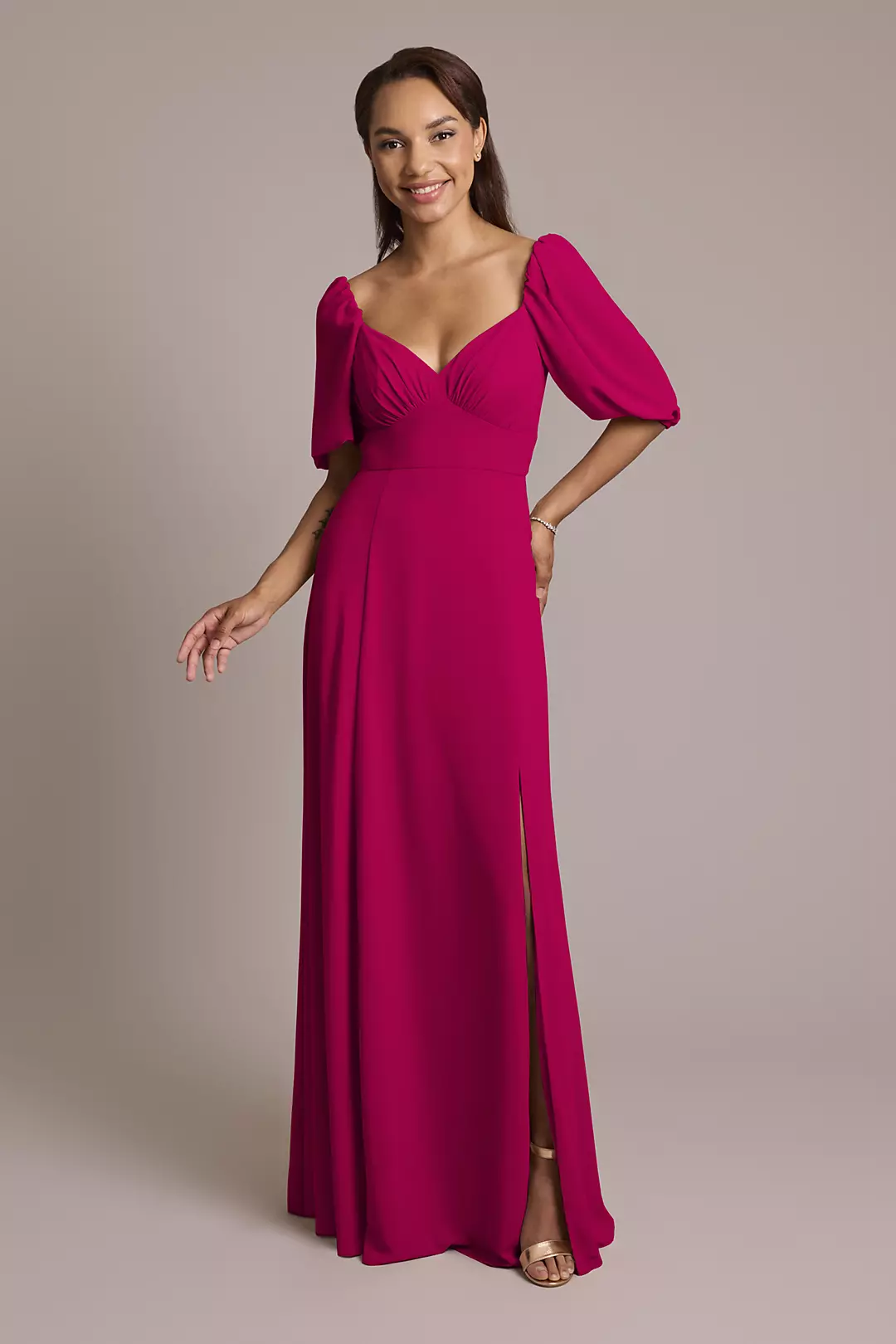 Chiffon Short Sleeve A-Line Dress - Image 76