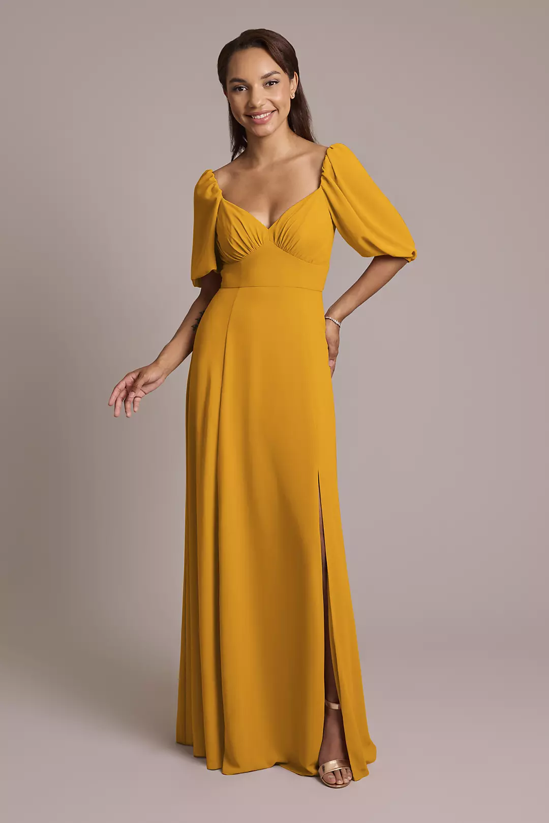 Chiffon Short Sleeve A-Line Dress - Image 77