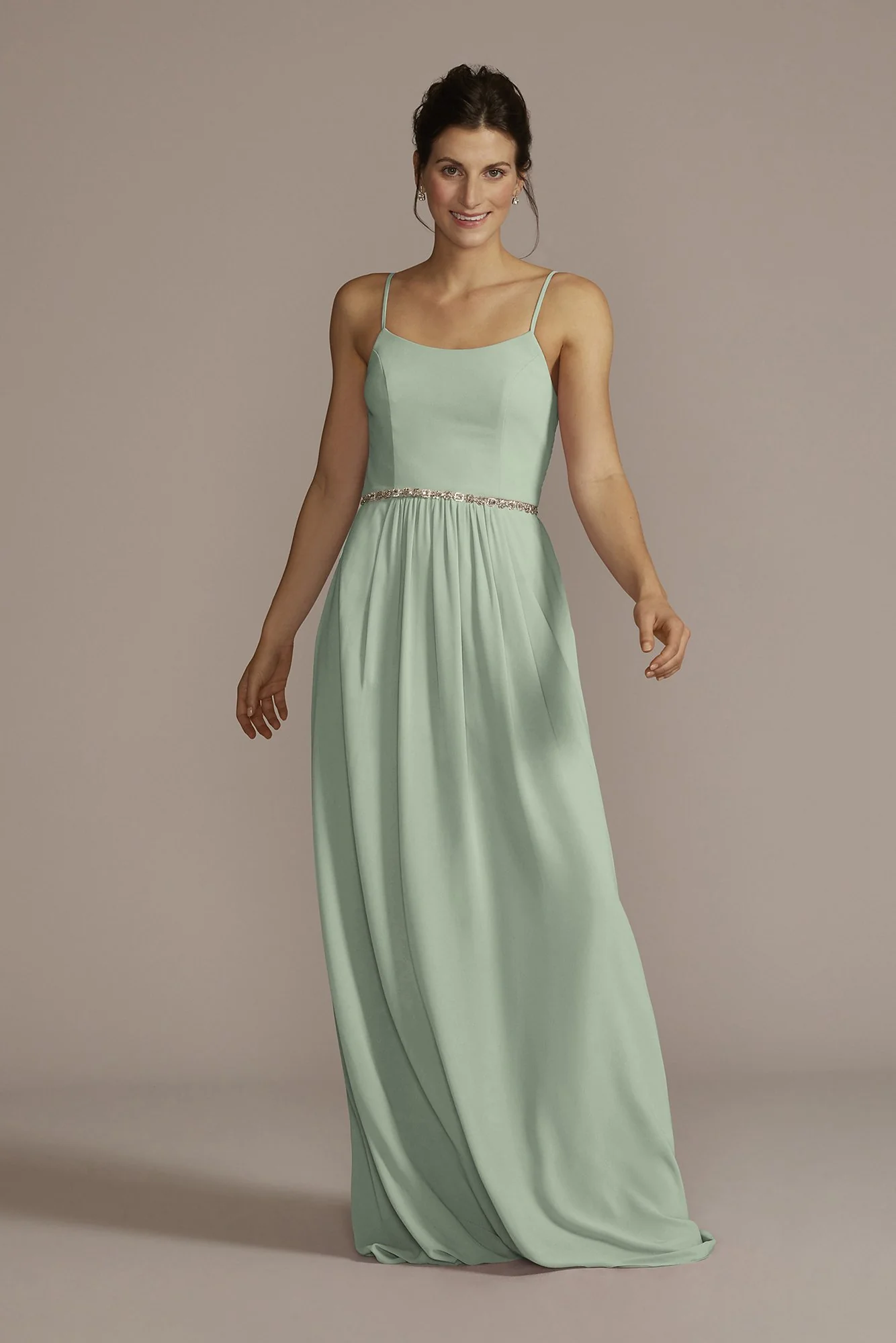 Chiffon Spaghetti Strap A-Line Dress - Image 13