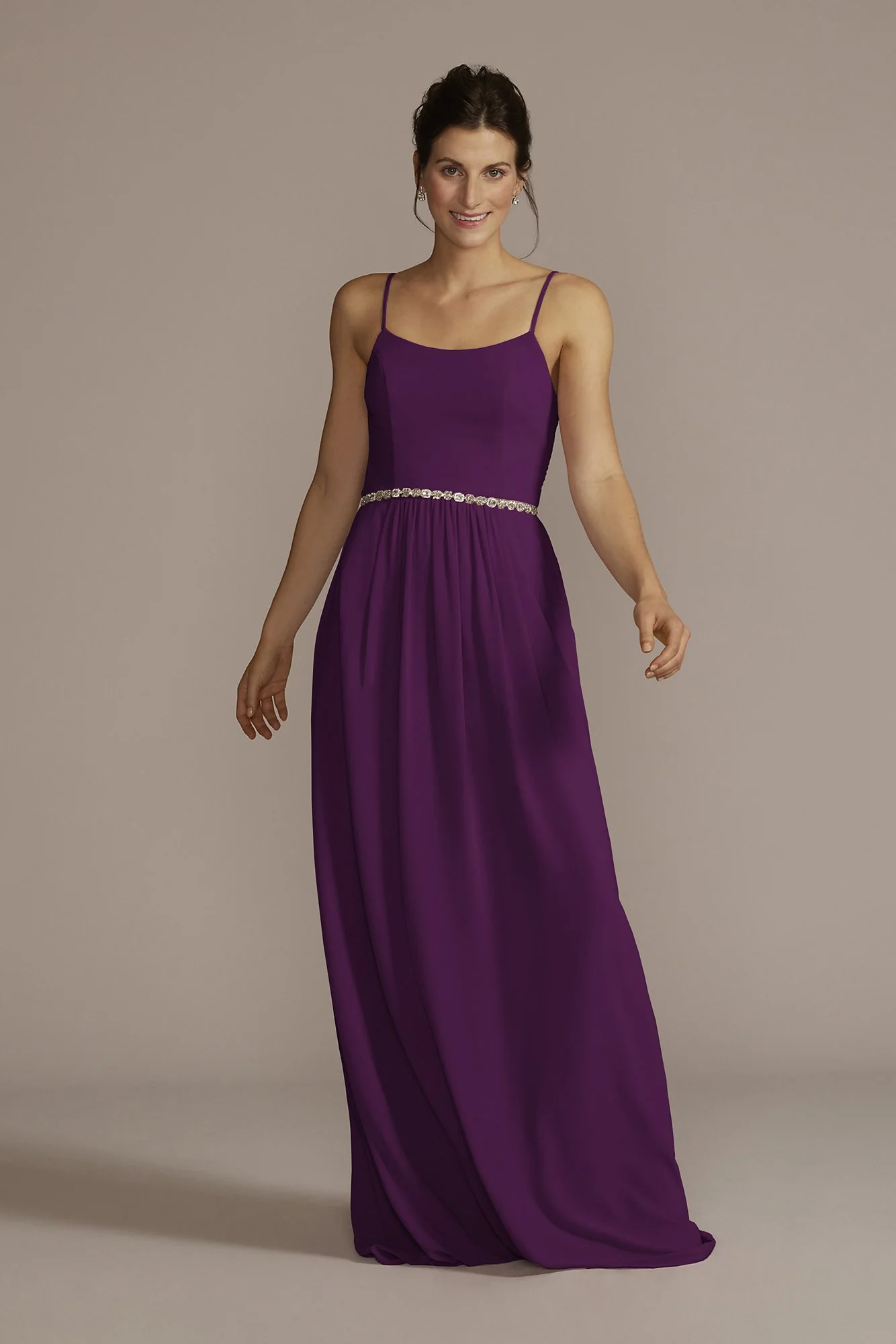 Chiffon Spaghetti Strap A-Line Dress - Image 3