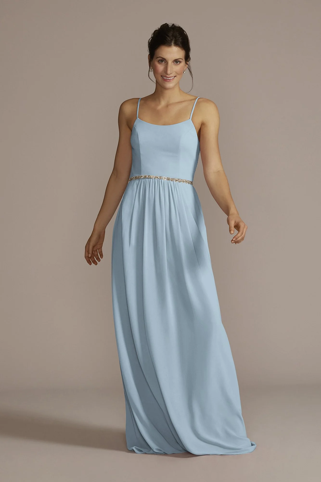 Chiffon Spaghetti Strap A-Line Dress - Image 37