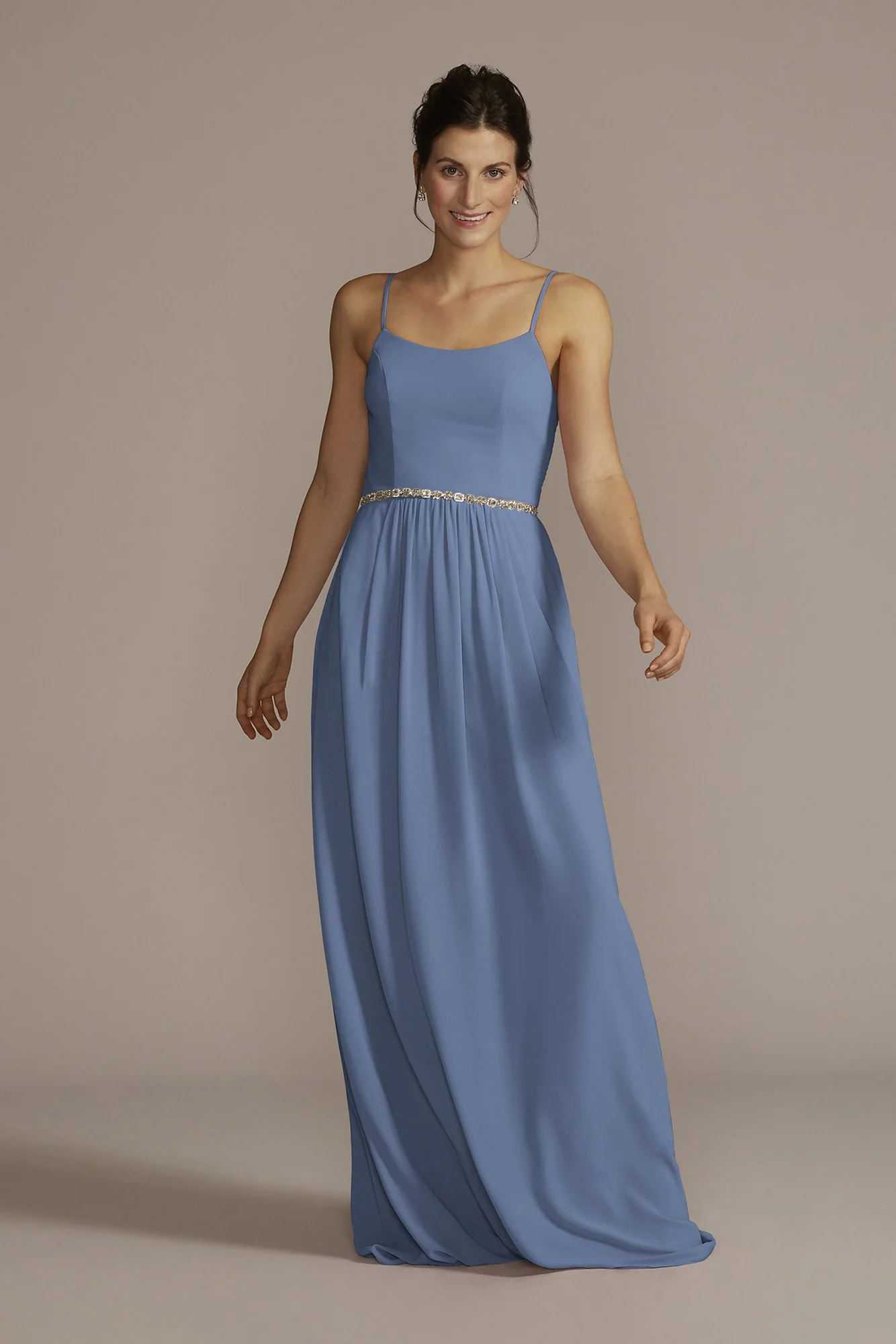 Chiffon Spaghetti Strap A-Line Dress - Image 39