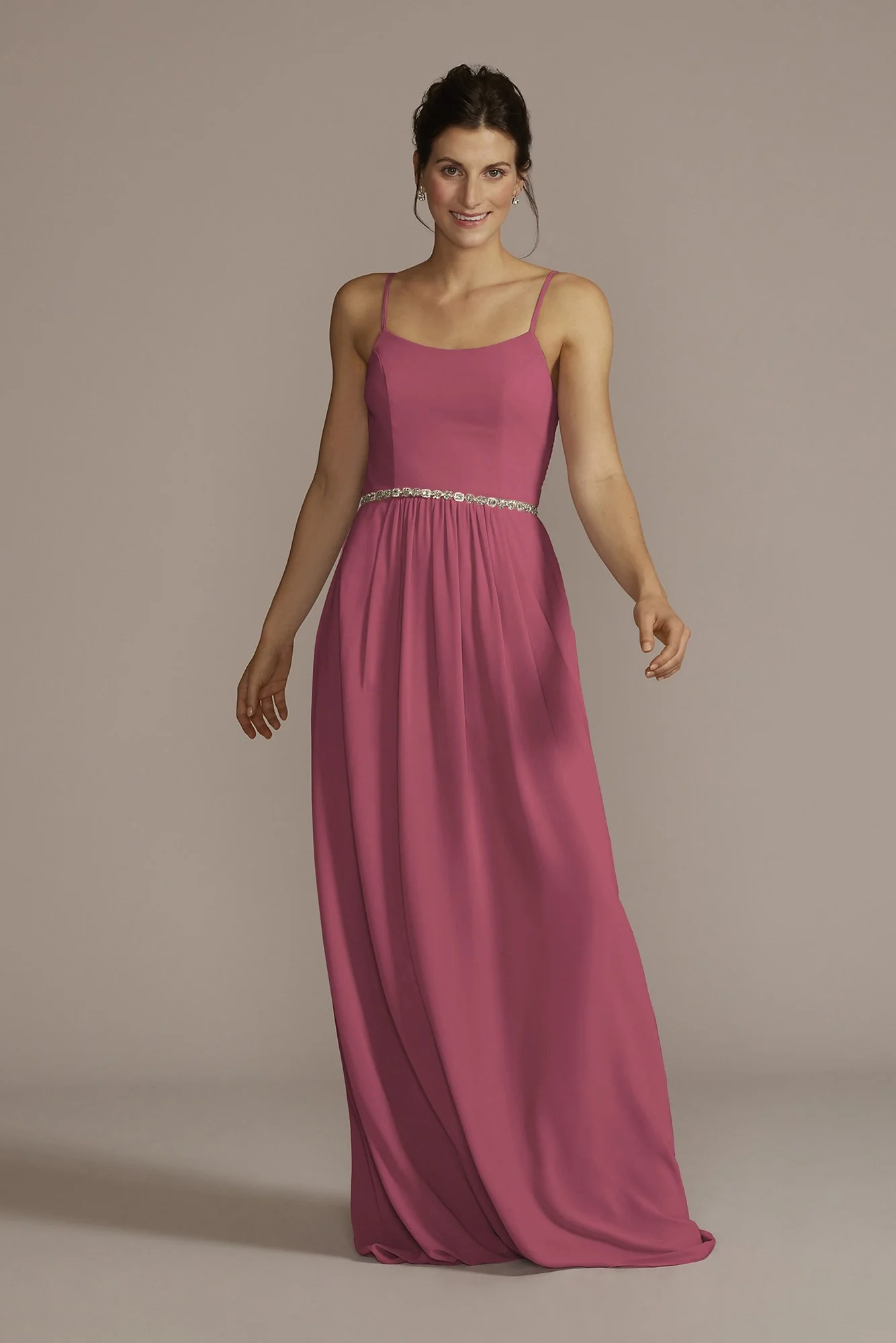 Chiffon Spaghetti Strap A-Line Dress - Image 51