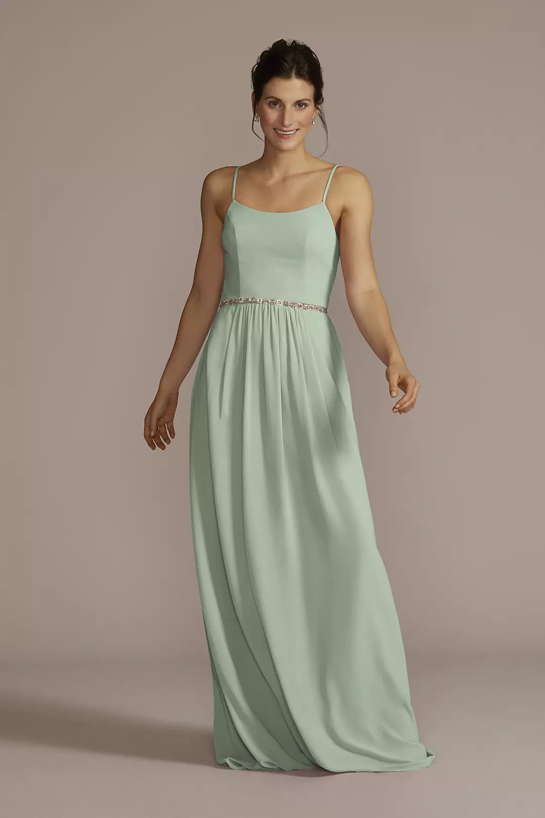Chiffon Spaghetti Strap A-Line Dress - Image 53