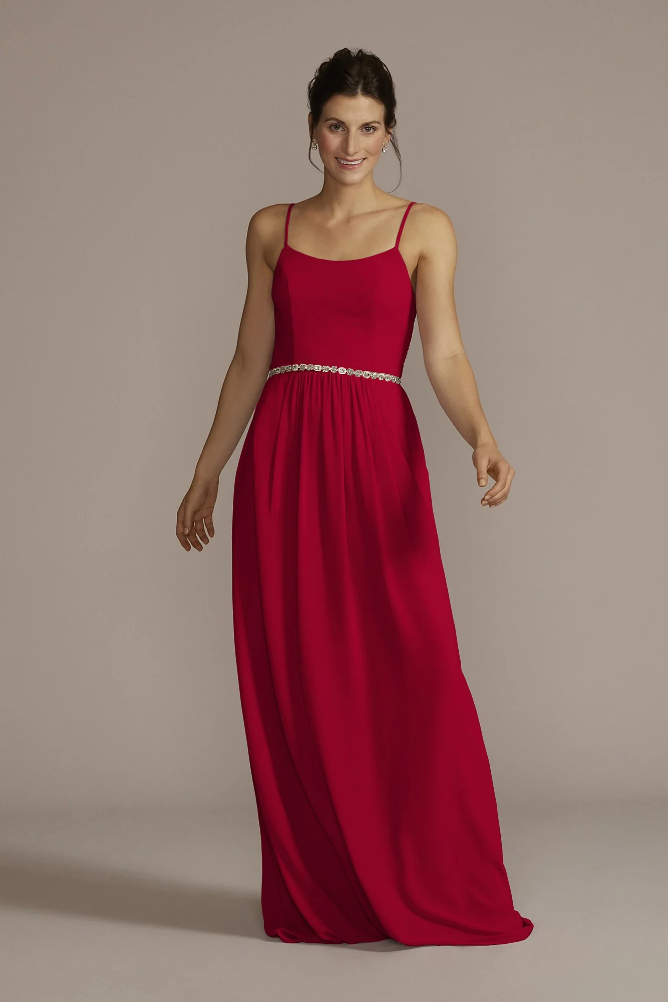 Chiffon Spaghetti Strap A-Line Dress - Image 6