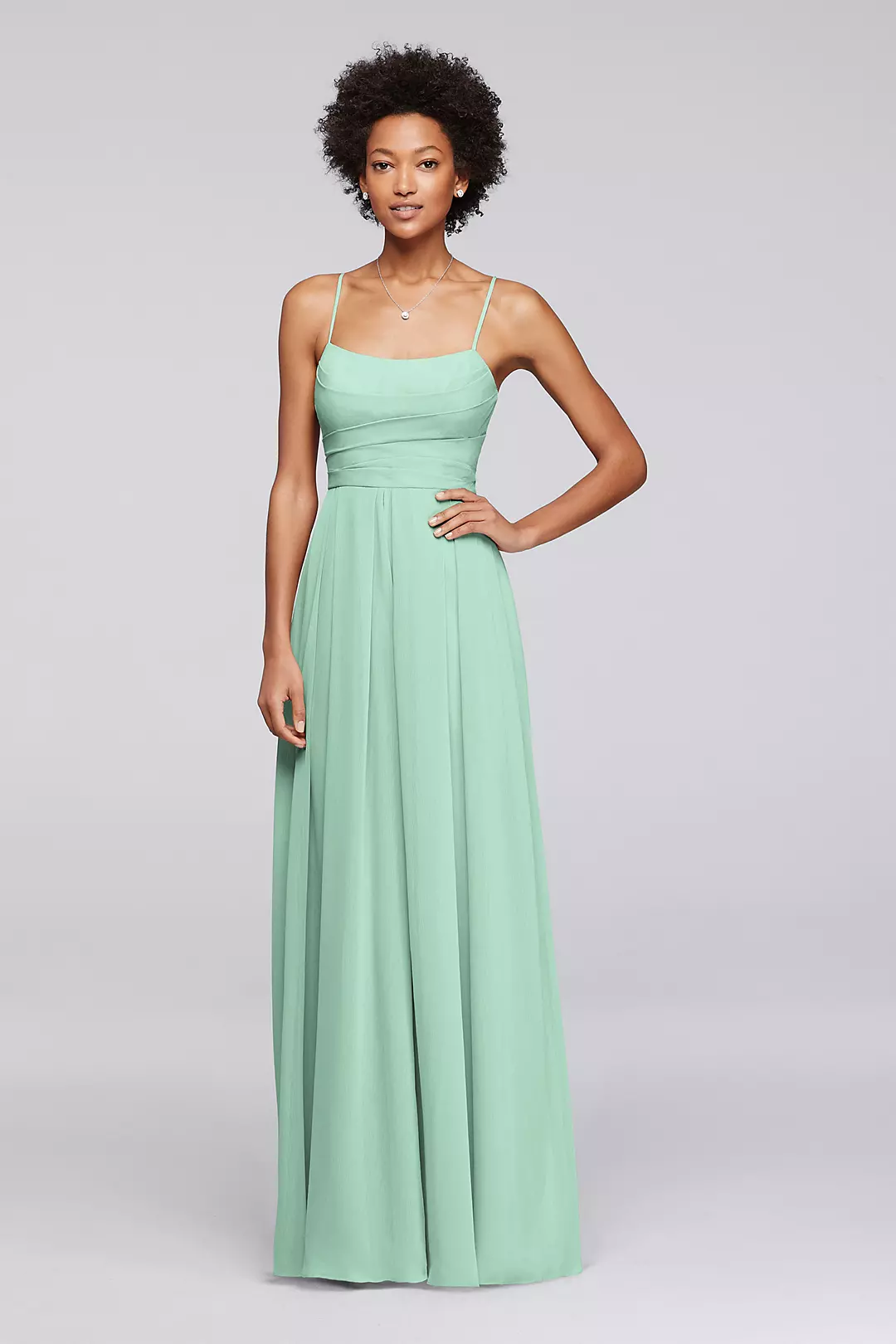 Chiffon Spaghetti Strap Bridesmaid Dress - Image 35