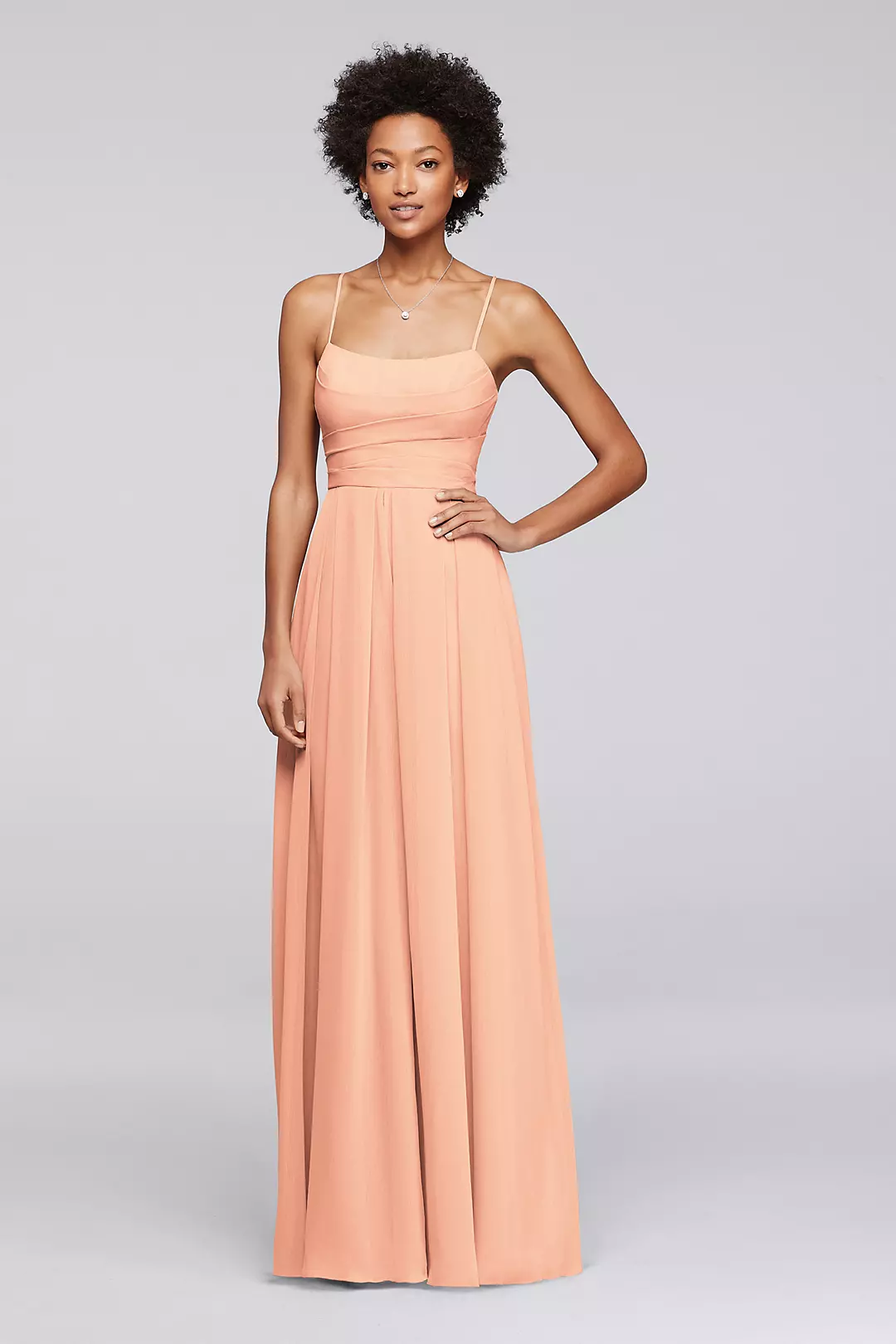 Chiffon Spaghetti Strap Bridesmaid Dress - Image 52