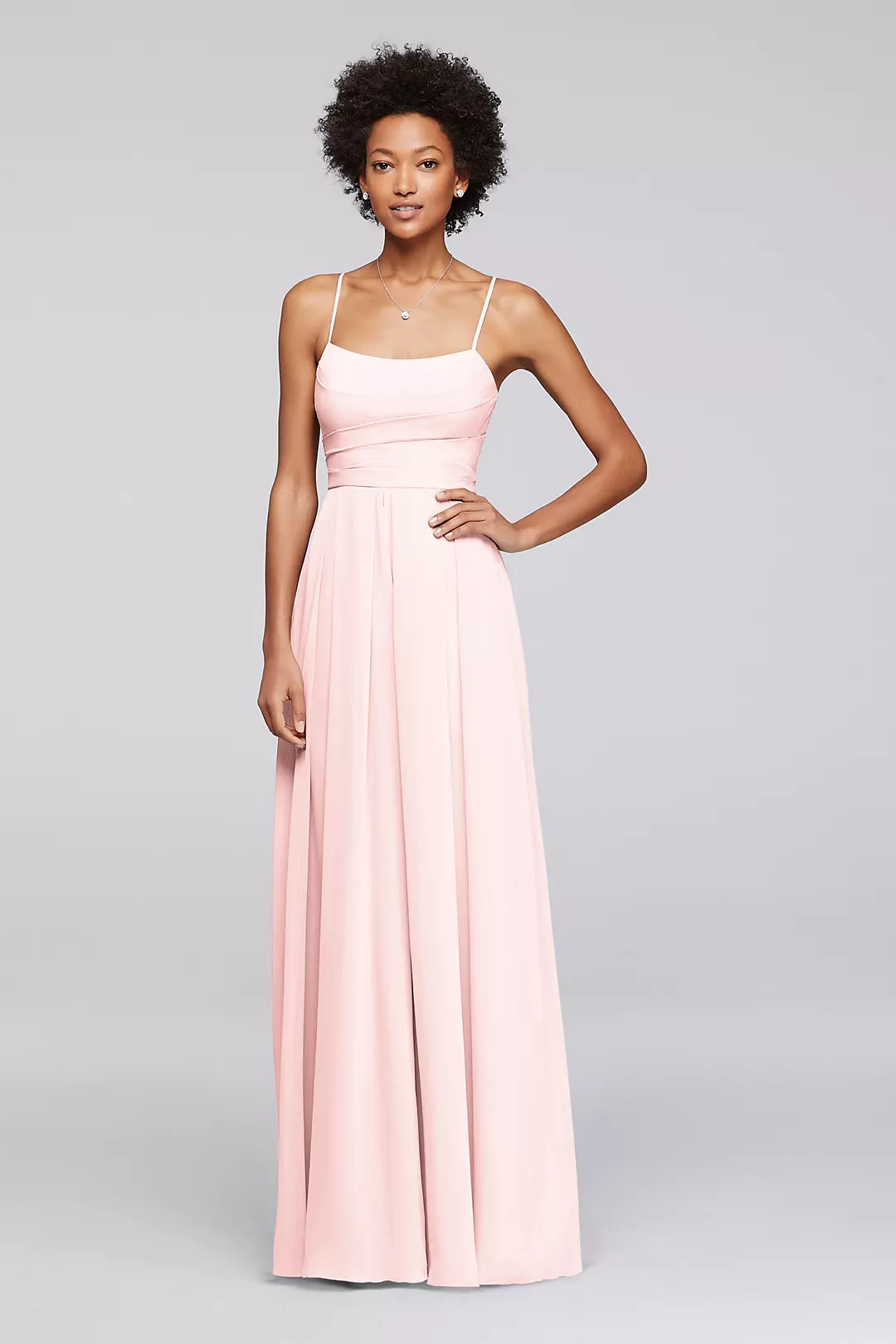 Chiffon Spaghetti Strap Bridesmaid Dress - Image 64