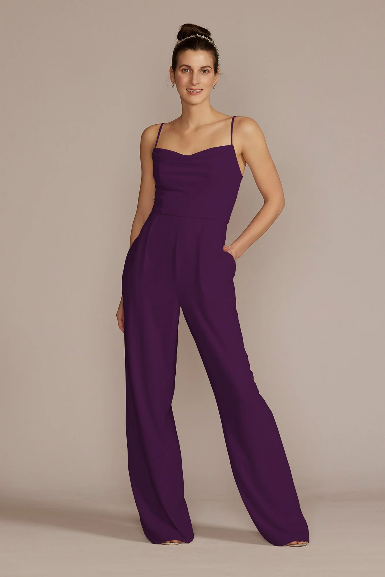 Chiffon Spaghetti Strap Jumpsuit - Image 48