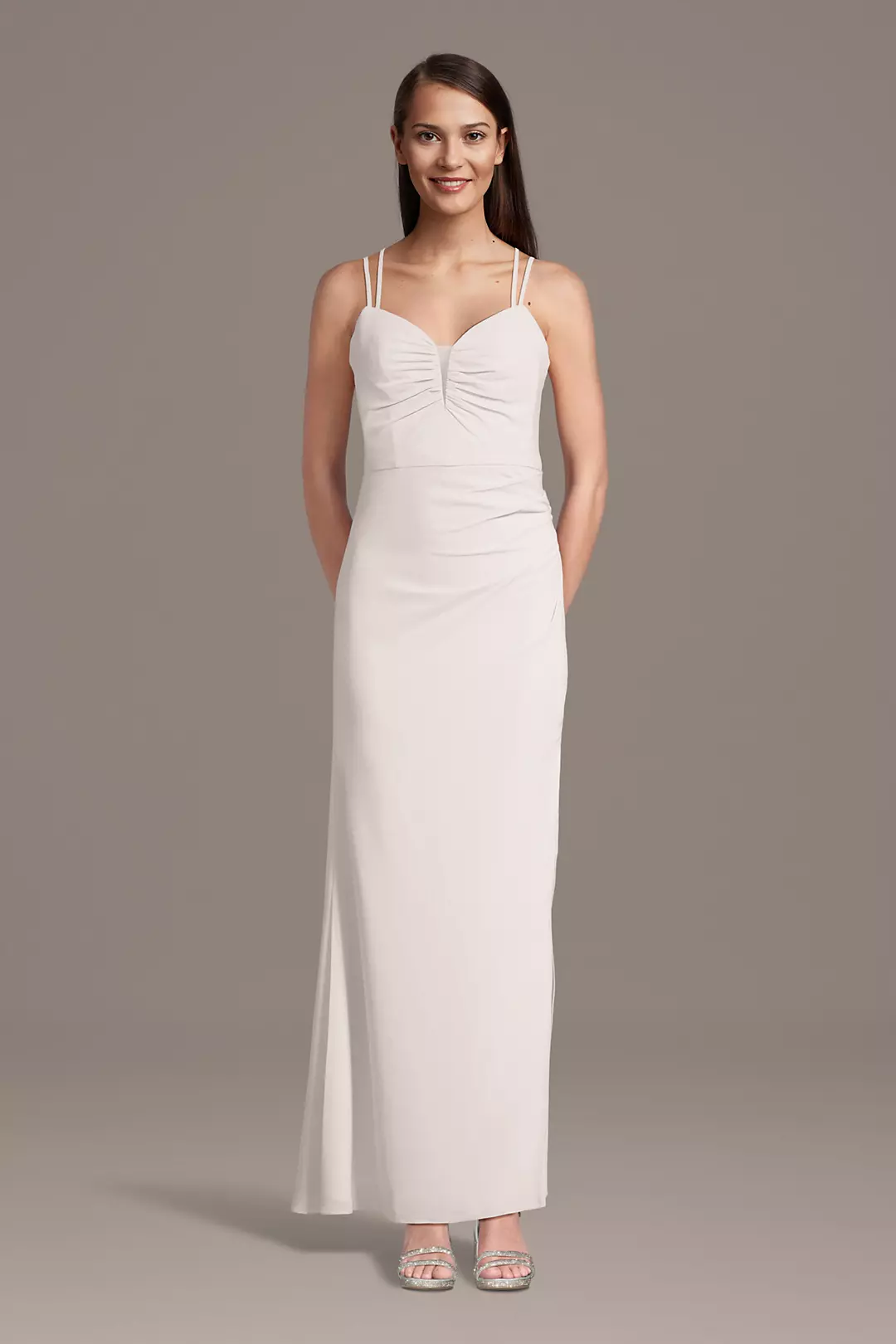 Chiffon Spaghetti Strap Notch Neck A-Line Dress - Image 16