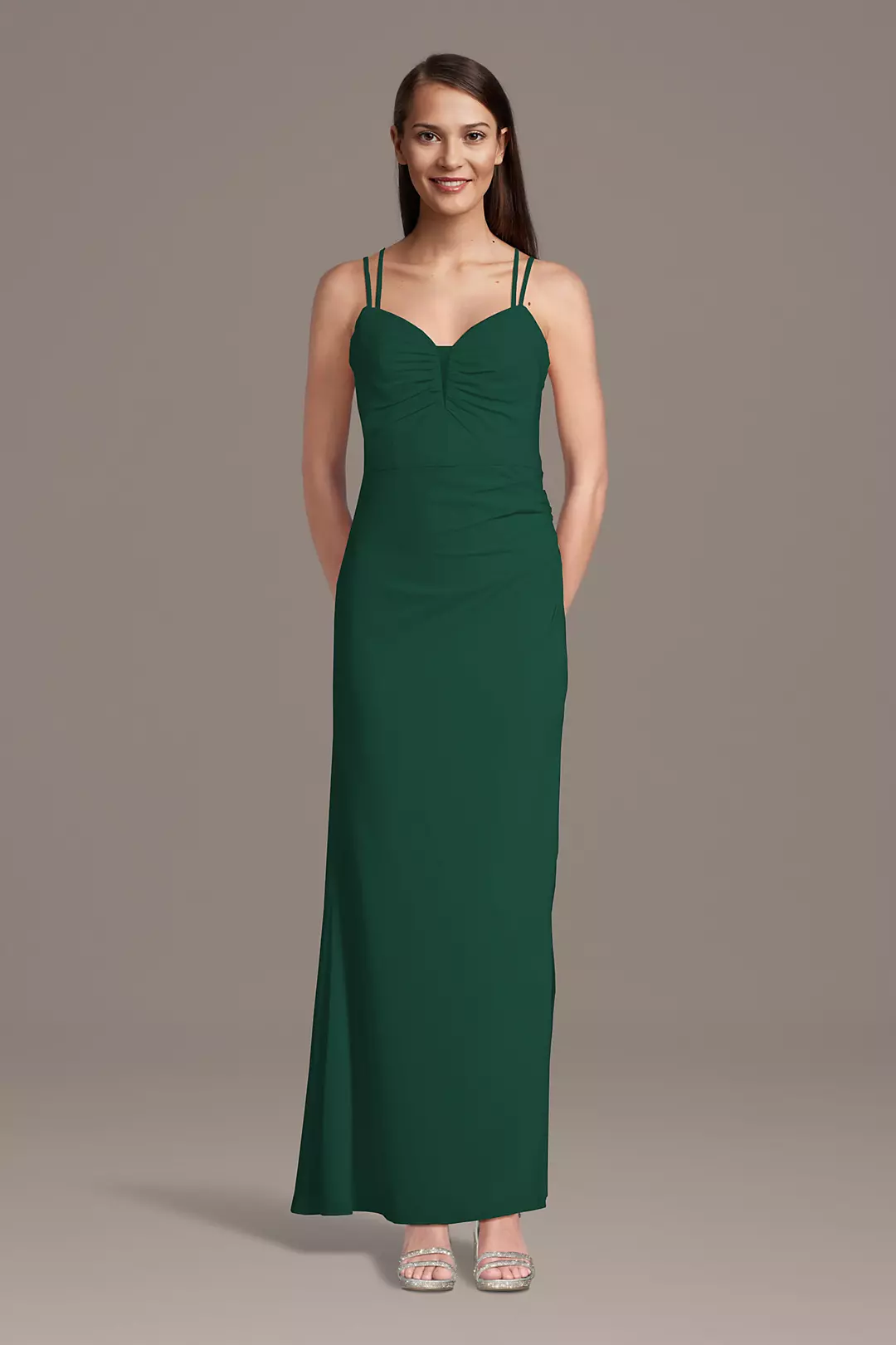 Chiffon Spaghetti Strap Notch Neck A-Line Dress - Image 27