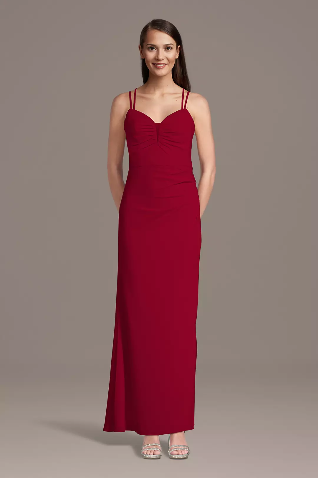 Chiffon Spaghetti Strap Notch Neck A-Line Dress - Image 3