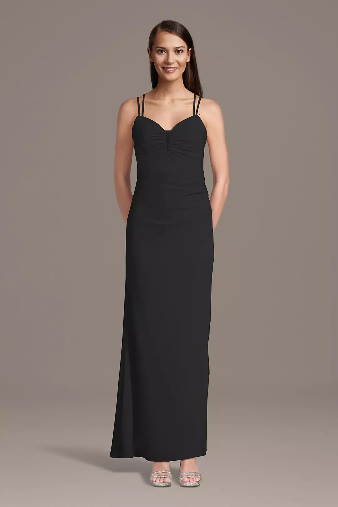 Chiffon Spaghetti Strap Notch Neck A-Line Dress - Image 31