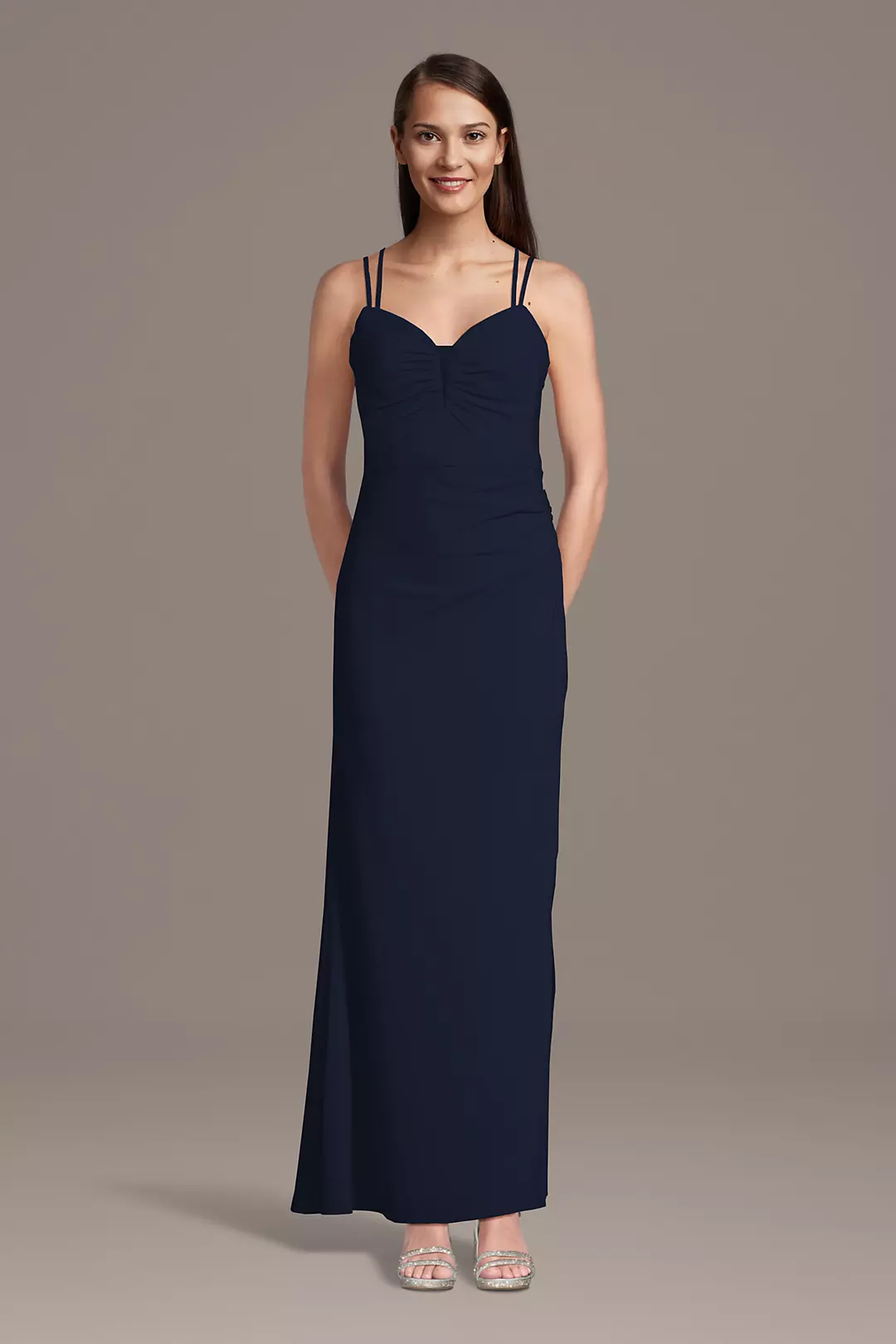 Chiffon Spaghetti Strap Notch Neck A-Line Dress - Image 33