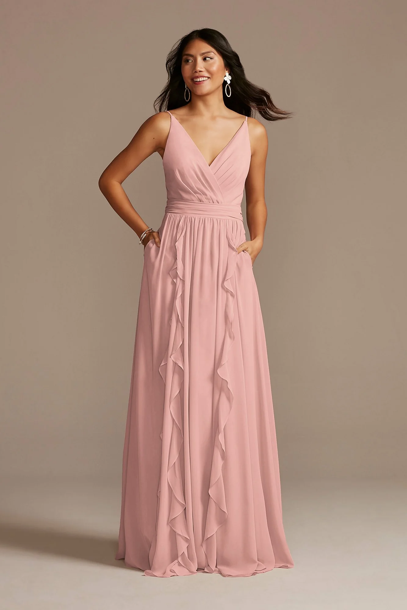 Chiffon Spaghetti Strap Ruffle Dress - Image 17