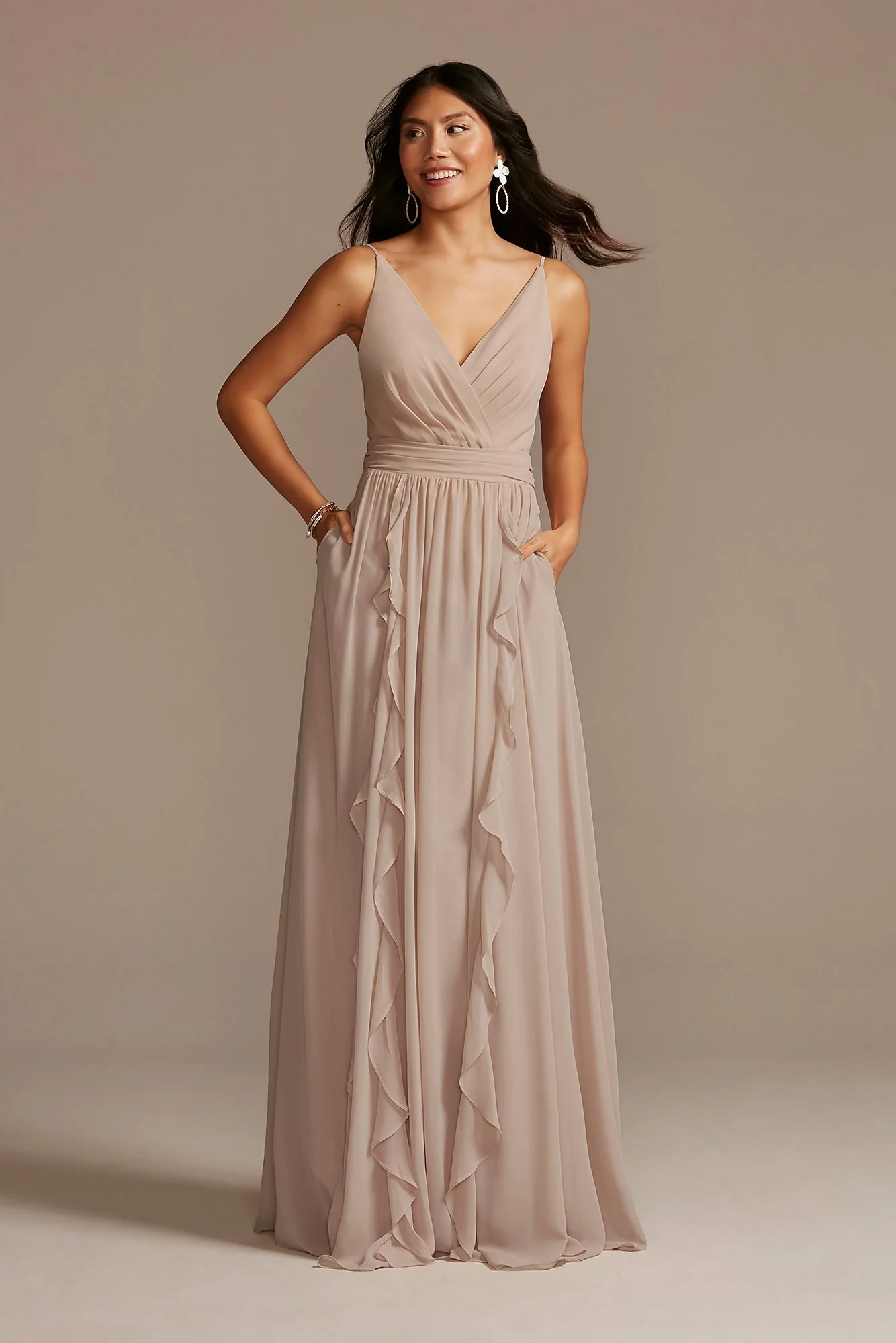 Chiffon Spaghetti Strap Ruffle Dress - Image 4