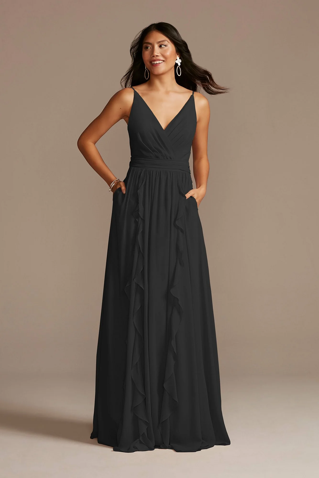 Chiffon Spaghetti Strap Ruffle Dress - Image 6