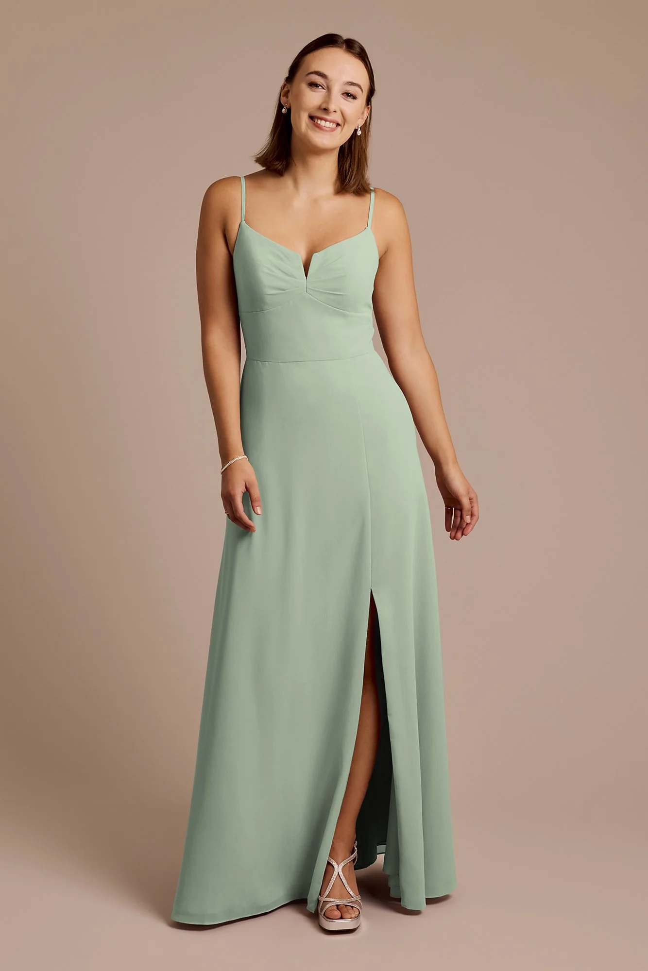 Chiffon Spaghetti Strap Sheath Dress - Image 12