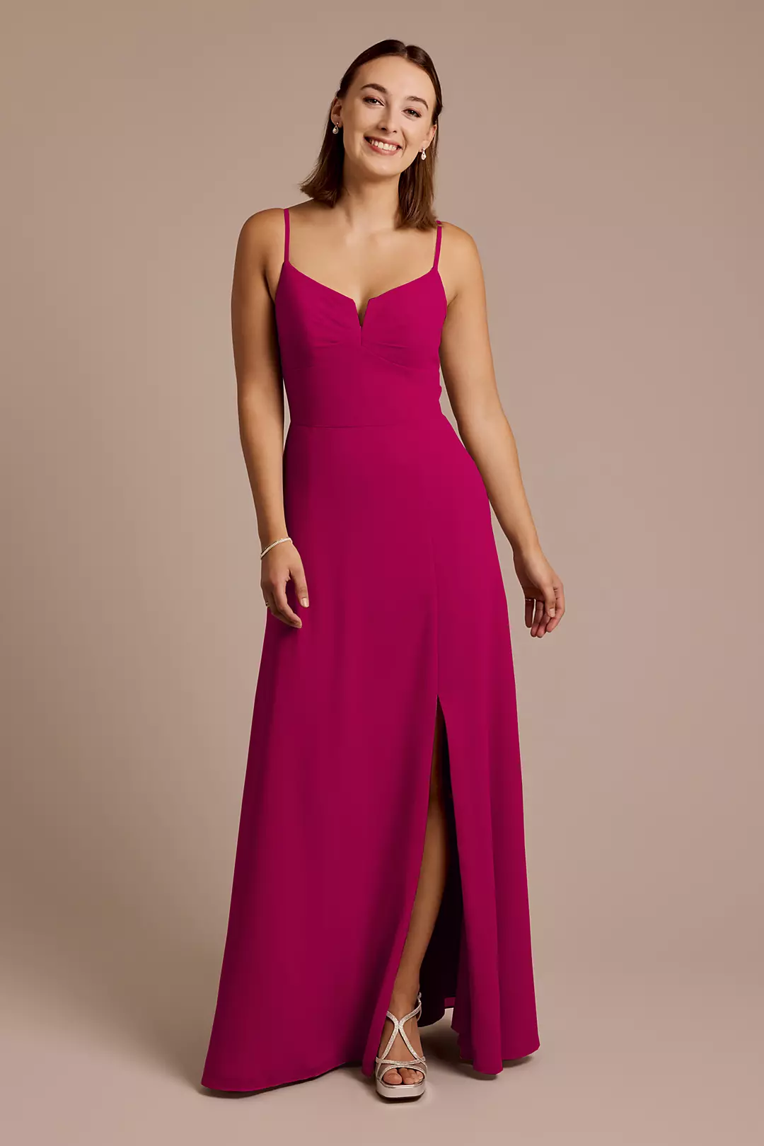 Chiffon Spaghetti Strap Sheath Dress - Image 26
