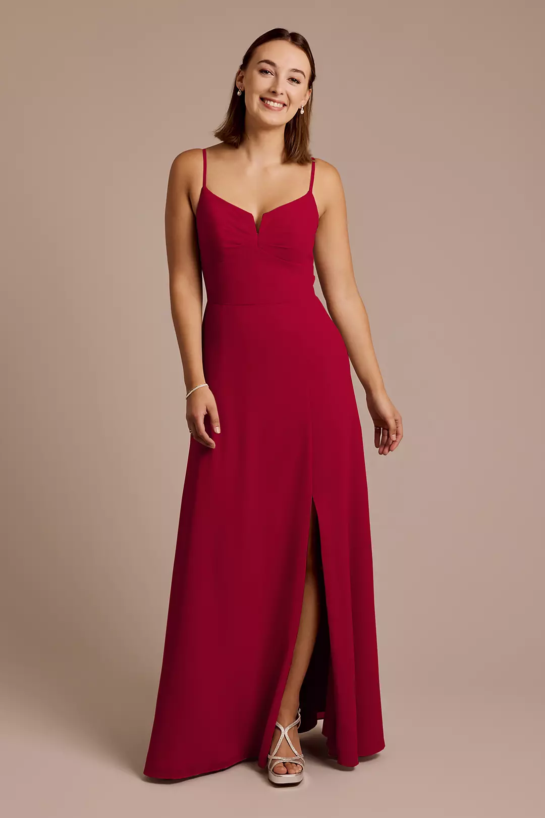 Chiffon Spaghetti Strap Sheath Dress - Image 27