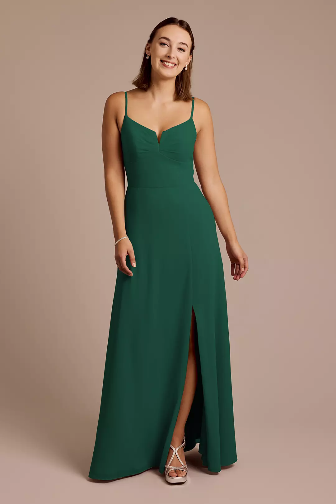 Chiffon Spaghetti Strap Sheath Dress - Image 60
