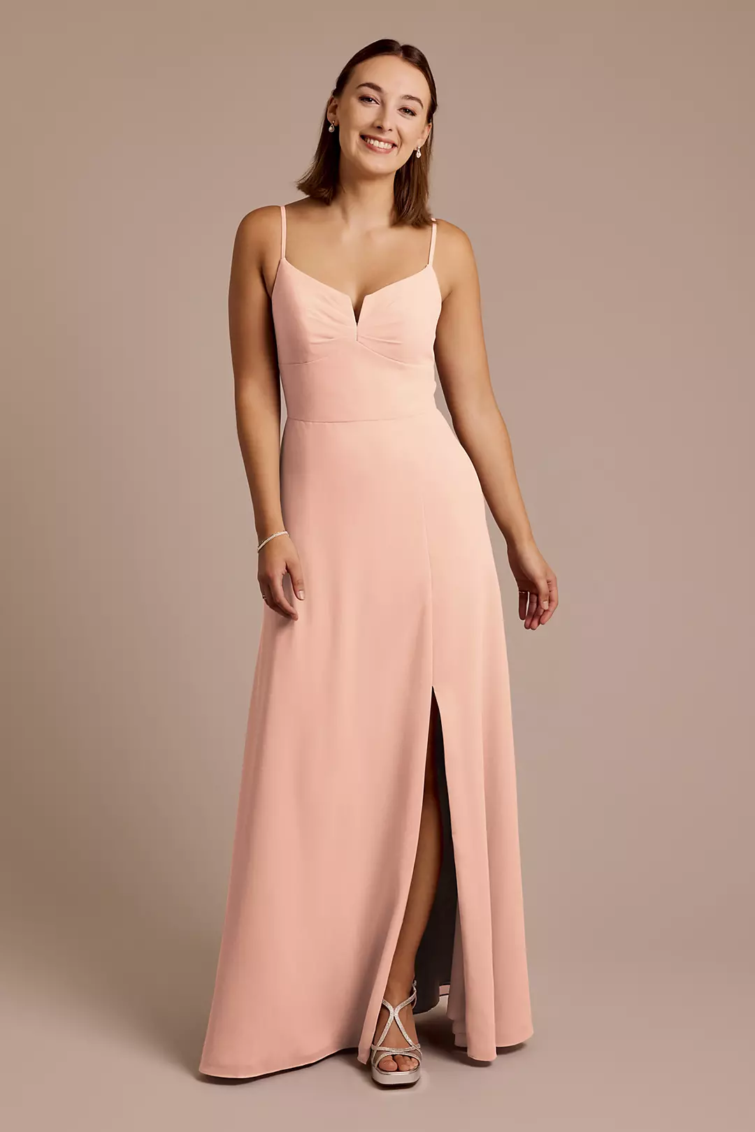 Chiffon Spaghetti Strap Sheath Dress - Image 76