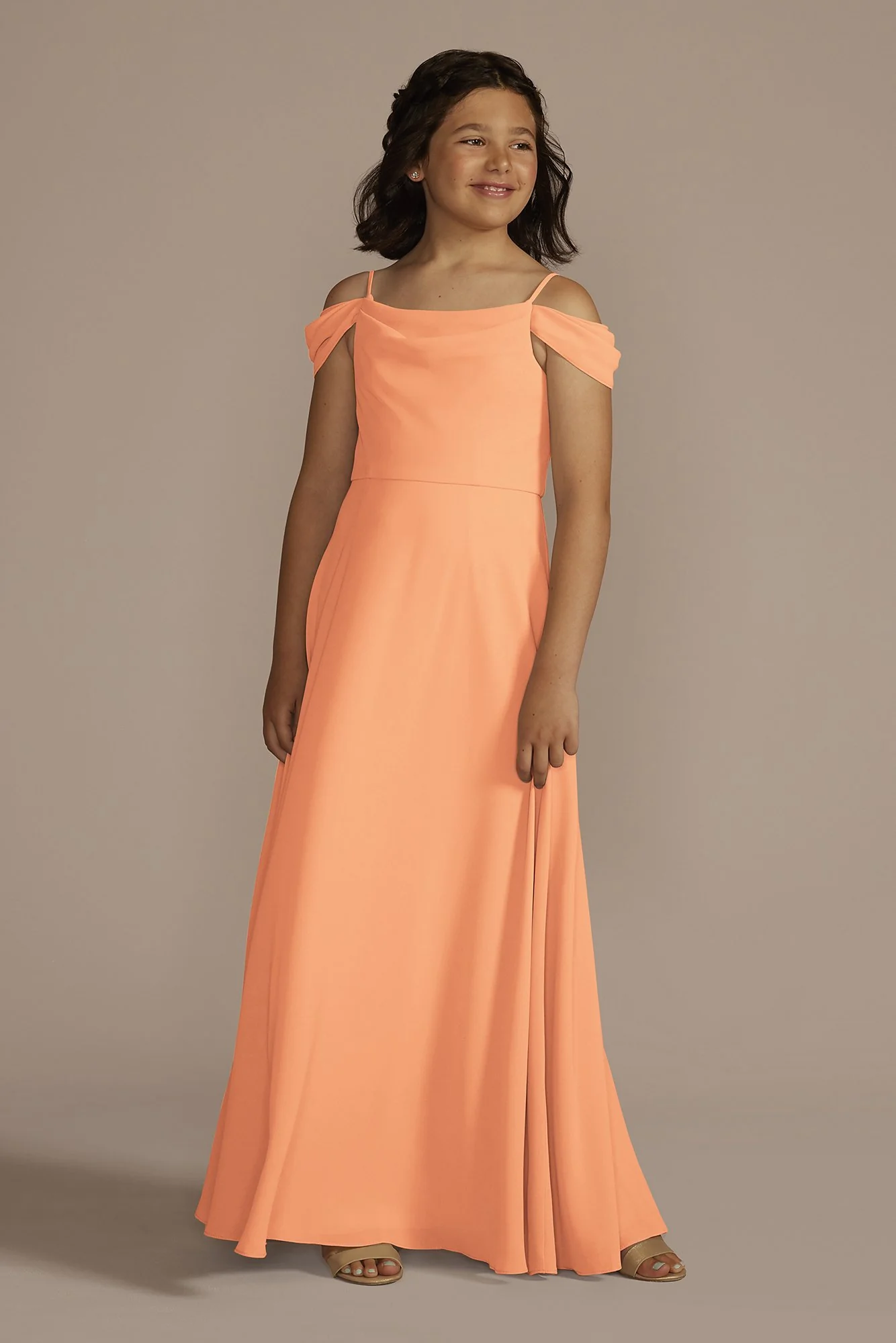 Chiffon Swag Sleeve Junior Bridesmaid Dress - Image 10