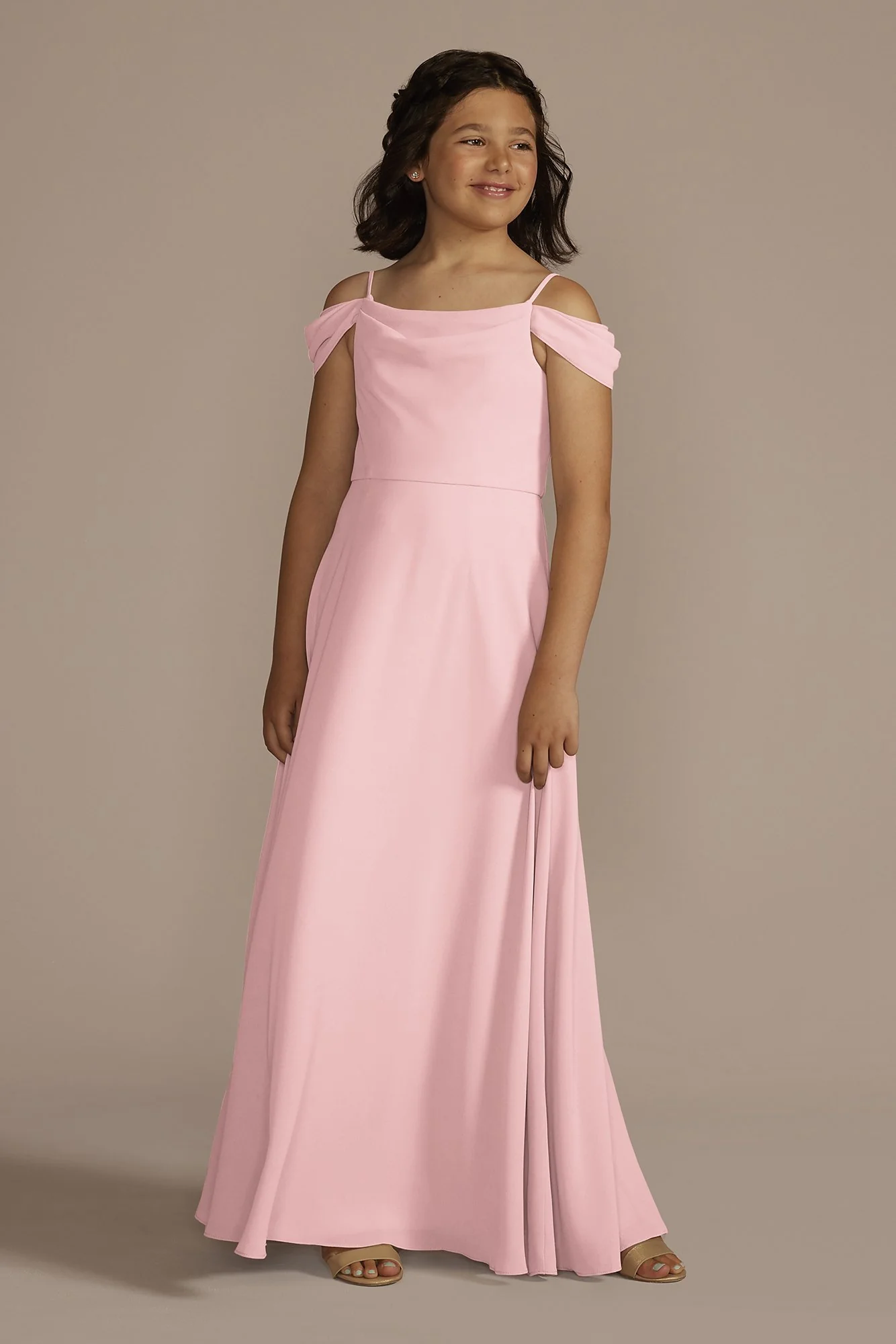 Chiffon Swag Sleeve Junior Bridesmaid Dress - Image 11