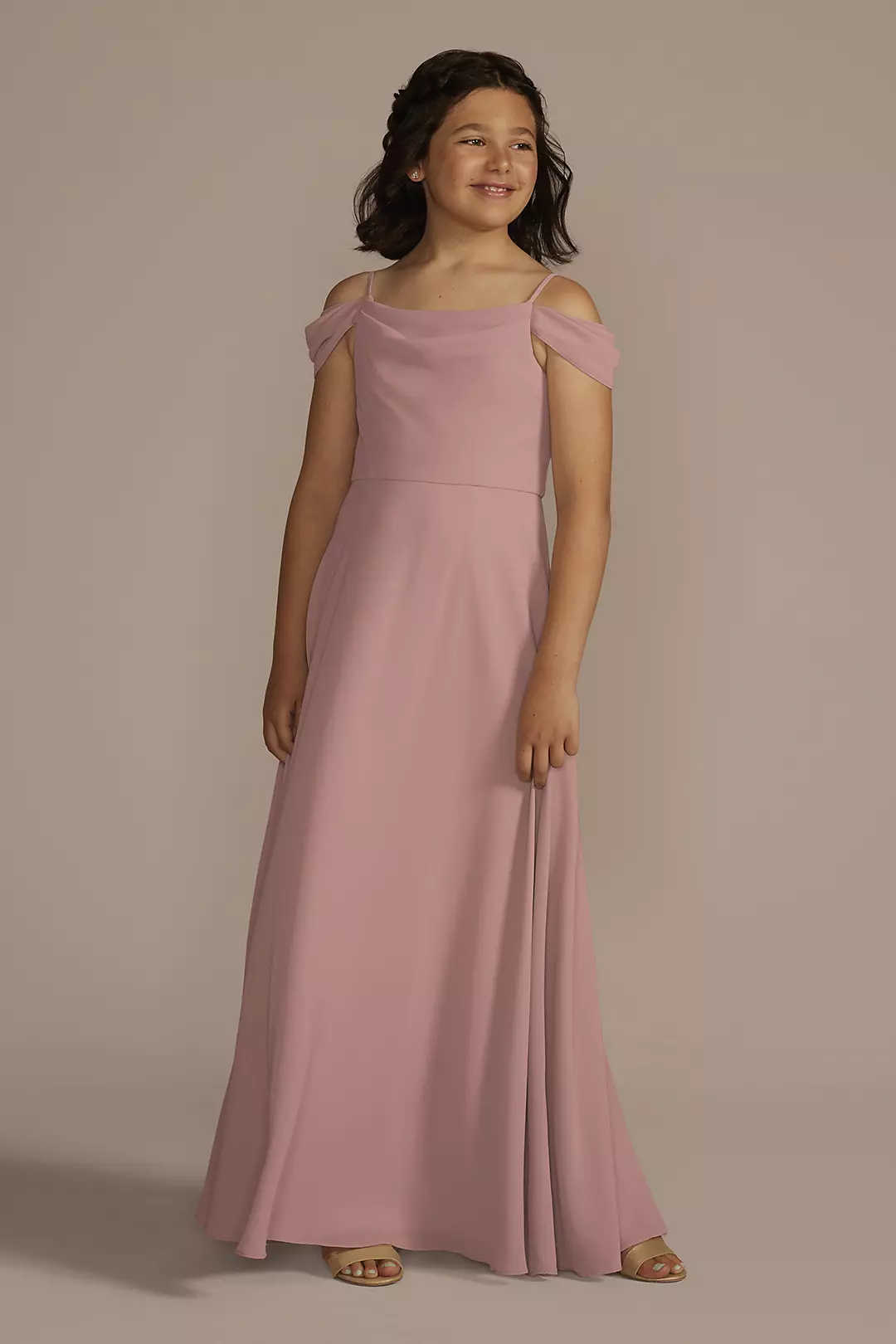 Chiffon Swag Sleeve Junior Bridesmaid Dress - Image 12
