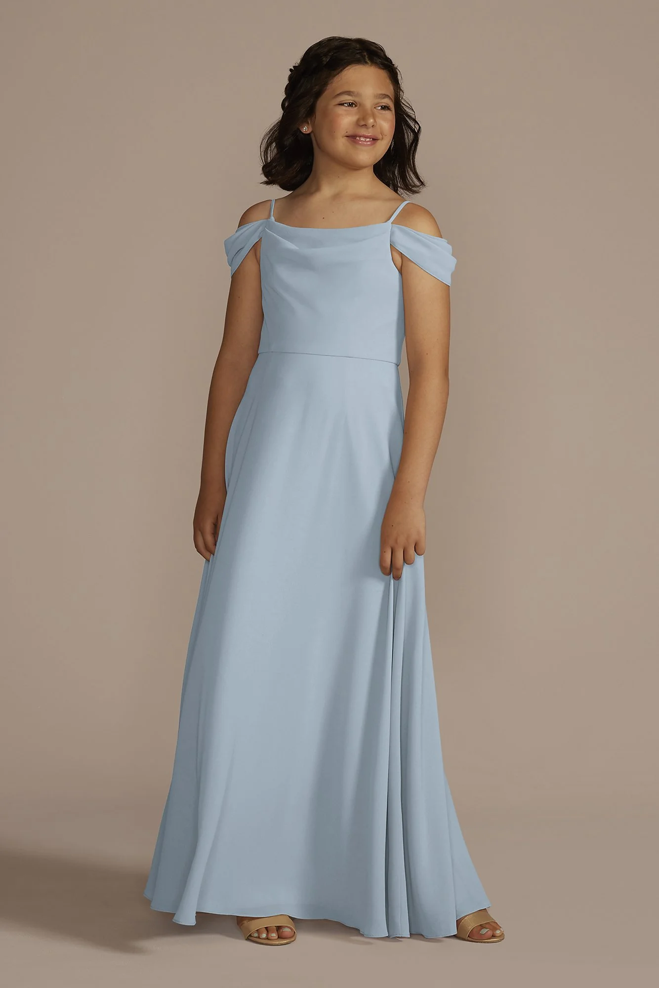 Chiffon Swag Sleeve Junior Bridesmaid Dress - Image 2
