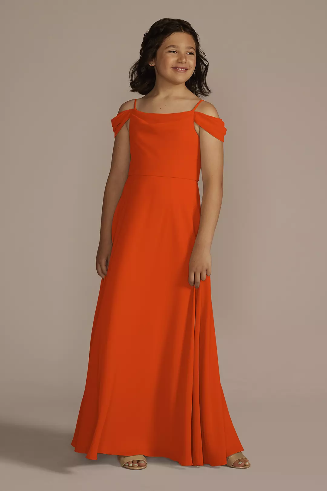 Chiffon Swag Sleeve Junior Bridesmaid Dress - Image 24