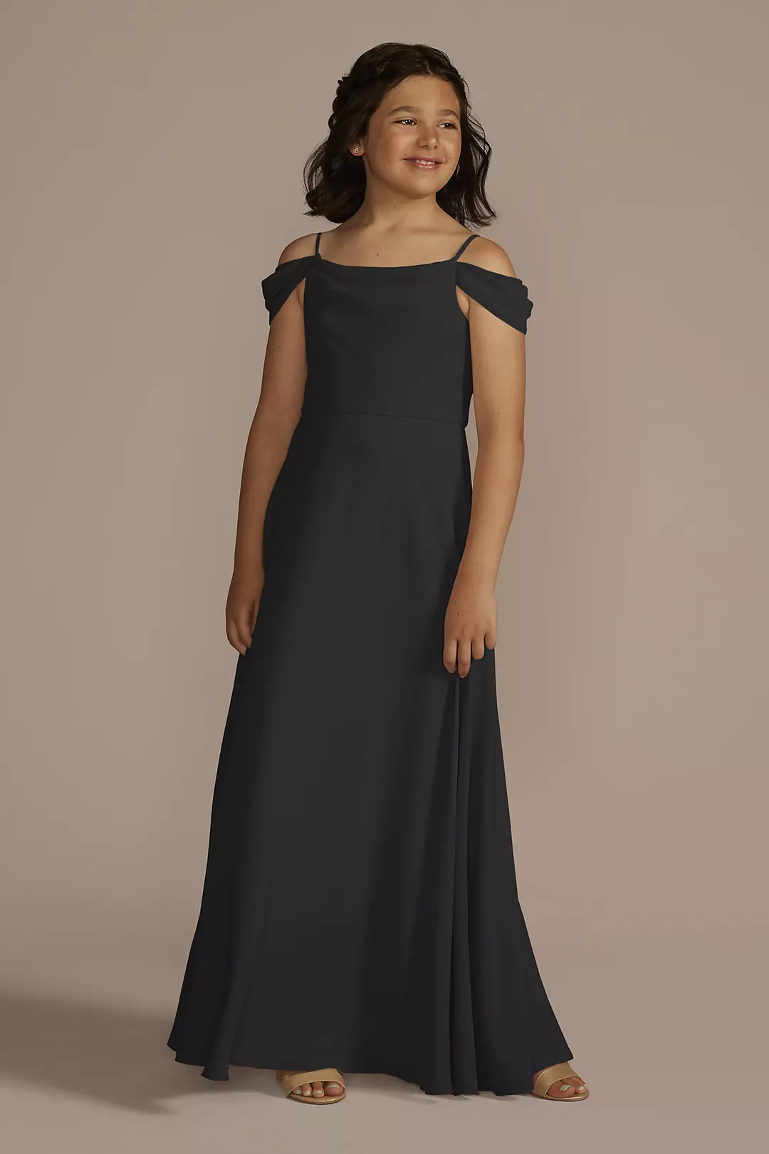 Chiffon Swag Sleeve Junior Bridesmaid Dress - Image 31