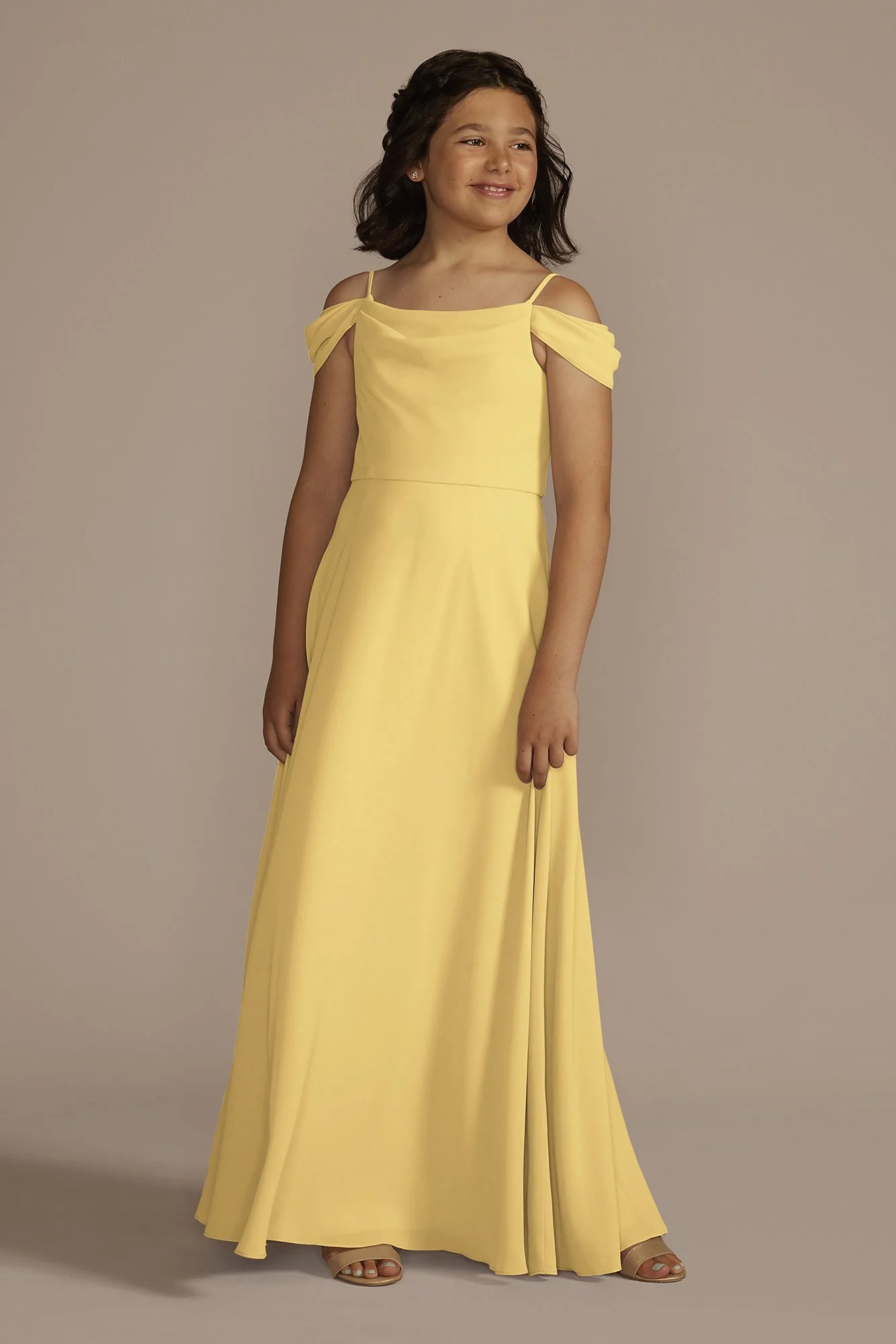 Chiffon Swag Sleeve Junior Bridesmaid Dress - Image 6