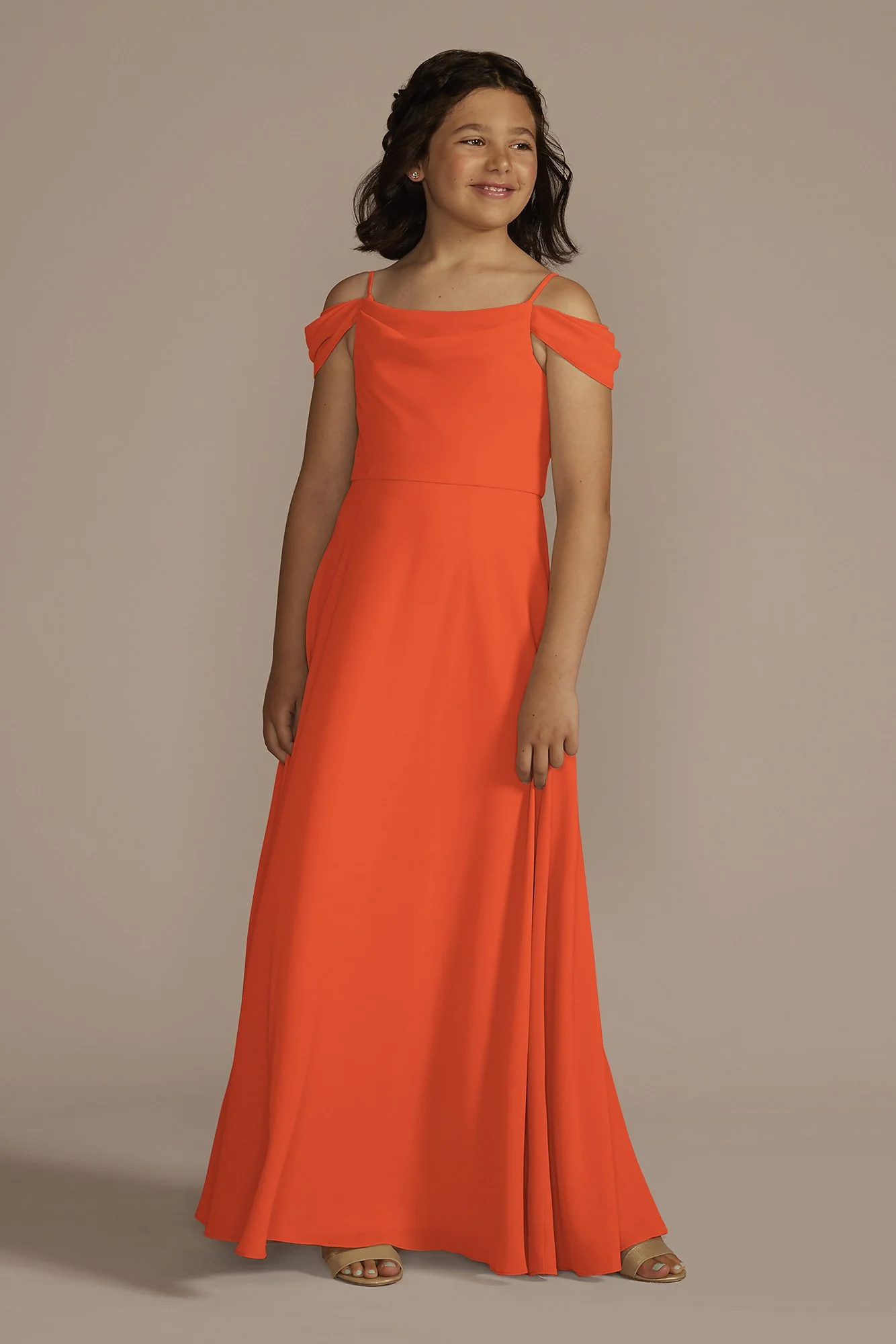 Chiffon Swag Sleeve Junior Bridesmaid Dress - Image 7
