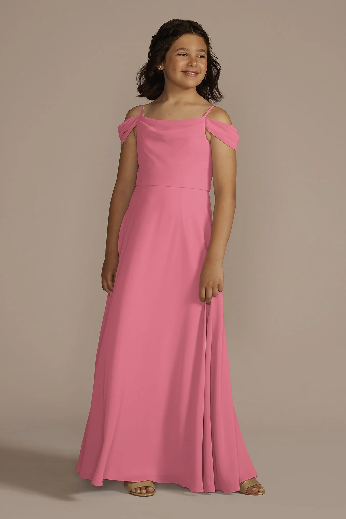 Chiffon Swag Sleeve Junior Bridesmaid Dress - Image 8