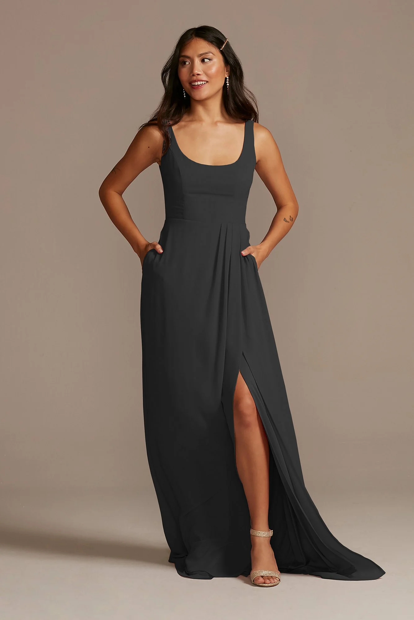 Chiffon Tank Scoop Neck Dress - Image 11