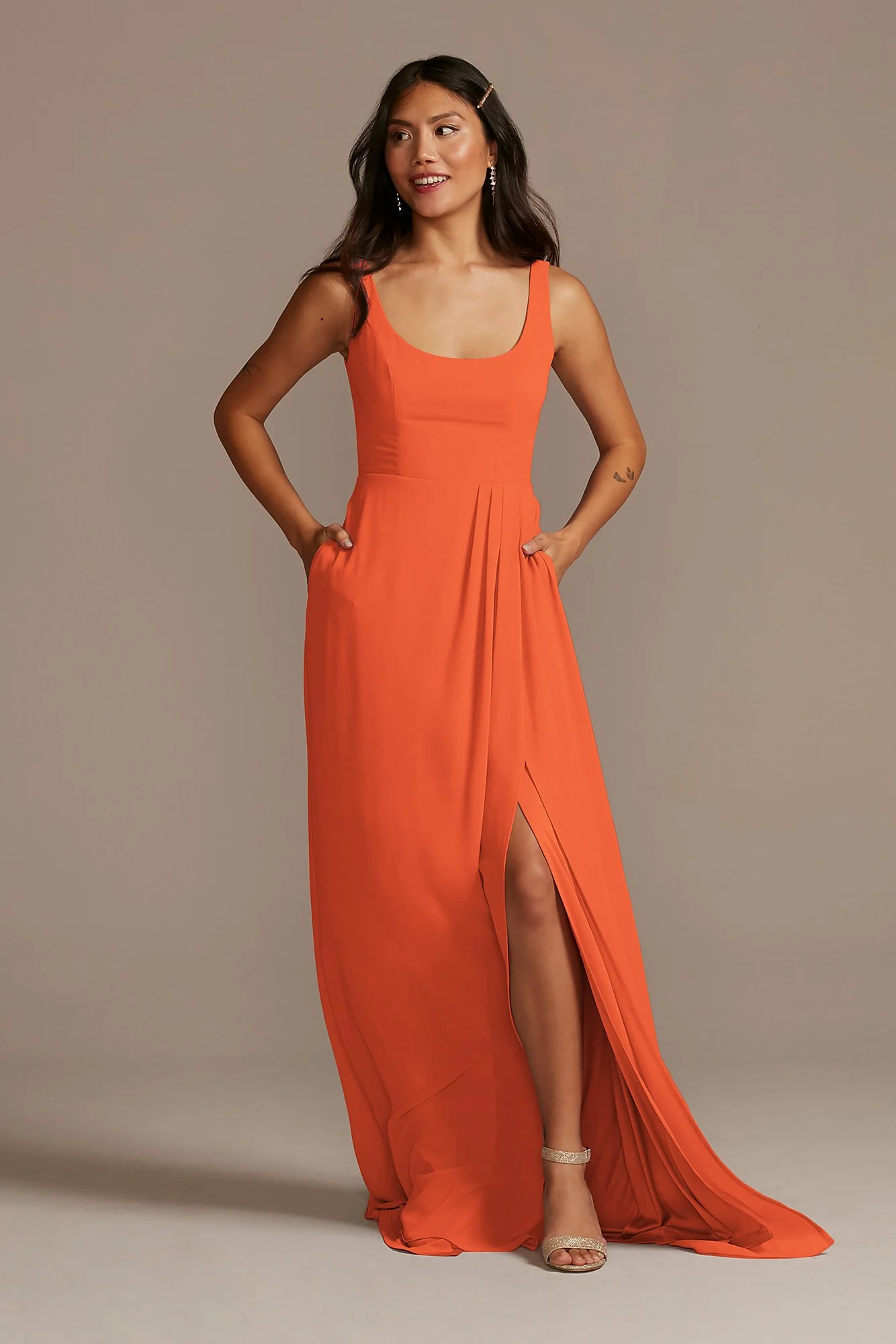 Chiffon Tank Scoop Neck Dress - Image 14