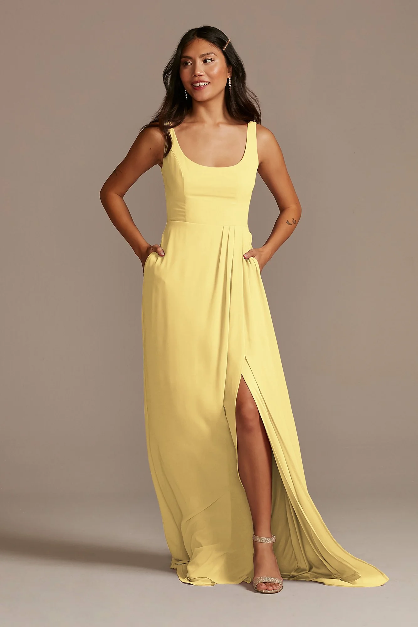 Chiffon Tank Scoop Neck Dress - Image 16