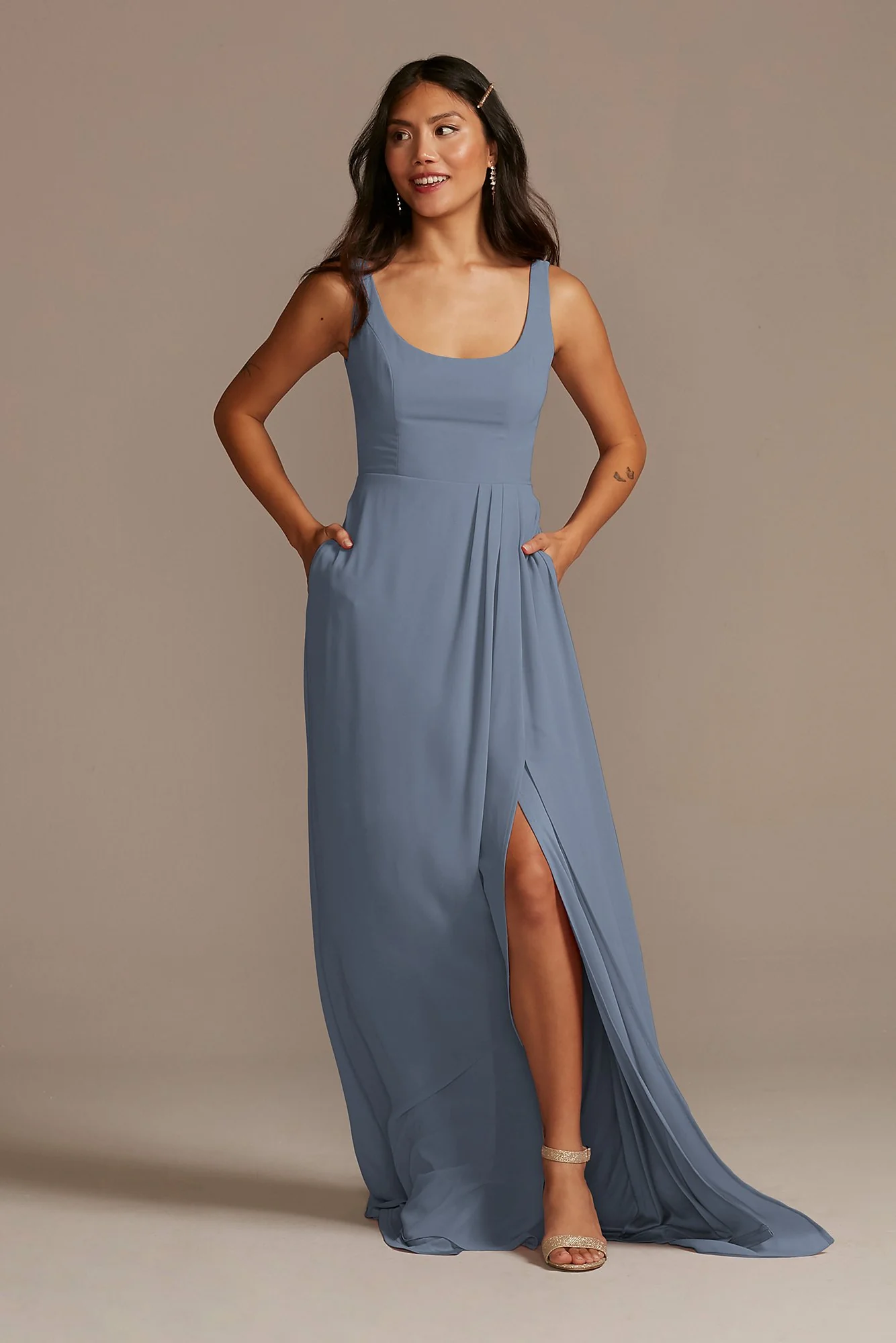 Chiffon Tank Scoop Neck Dress - Image 5