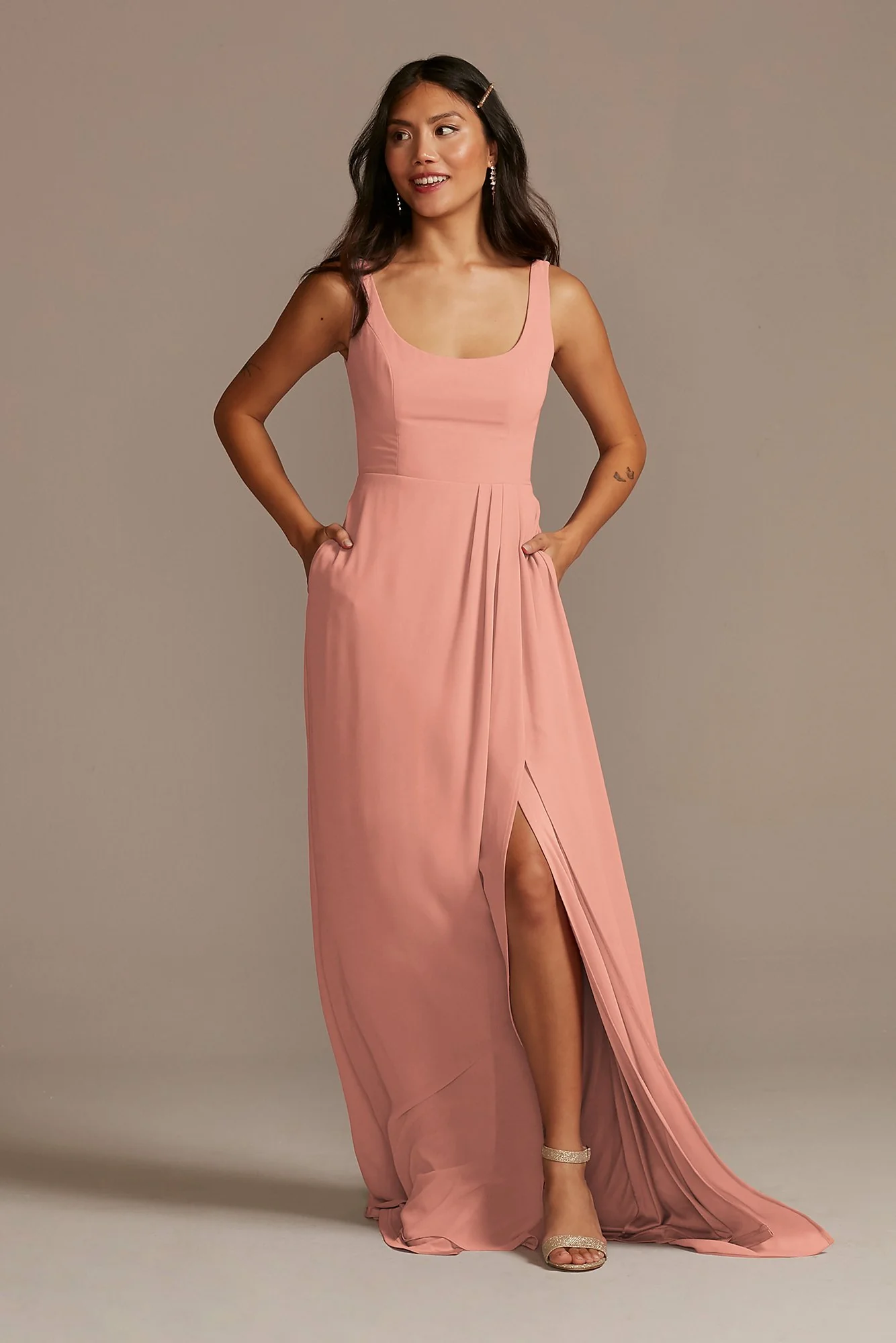 Chiffon Tank Scoop Neck Dress - Image 8