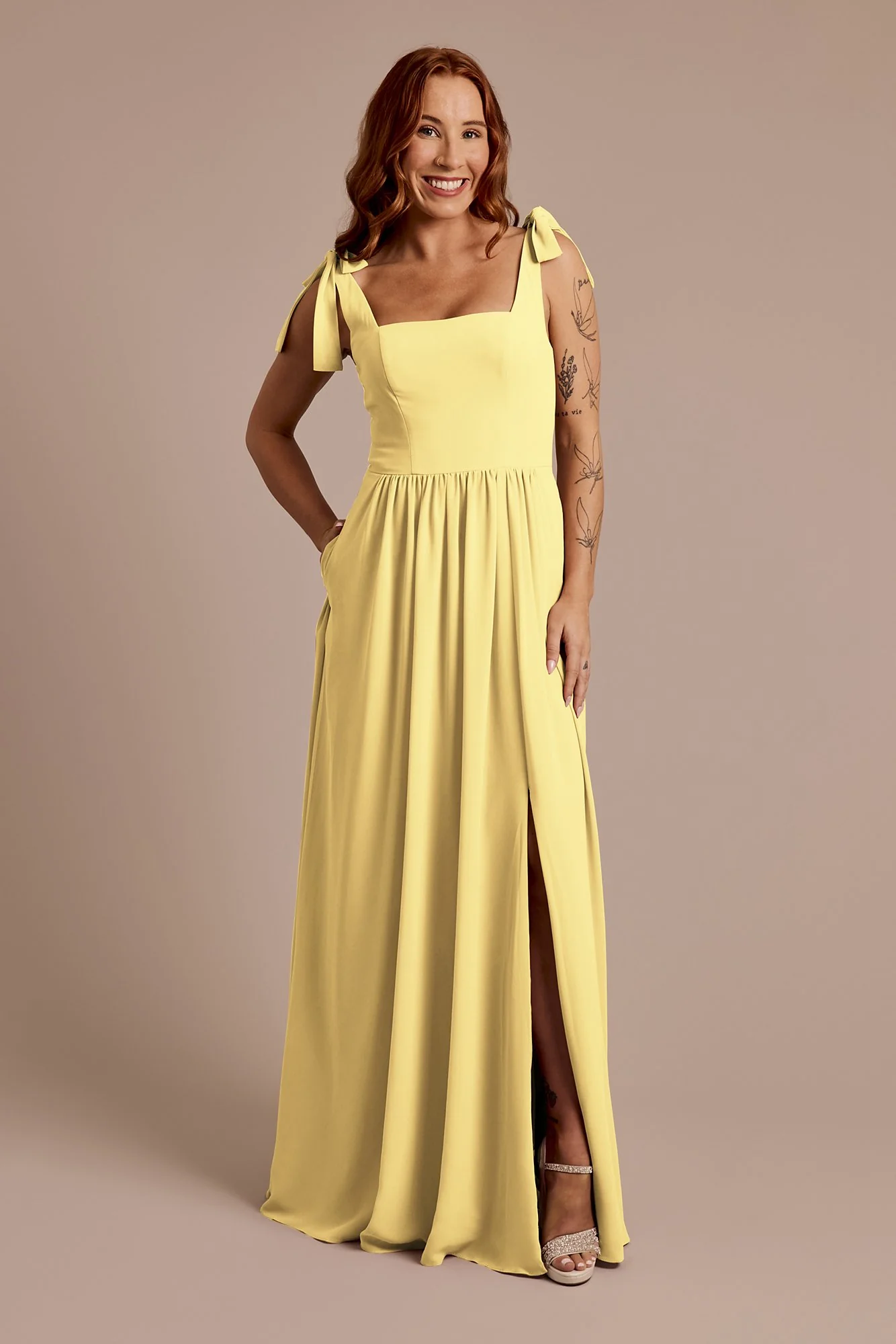 Chiffon Tie Strap Tank A-Line Dress - Image 12