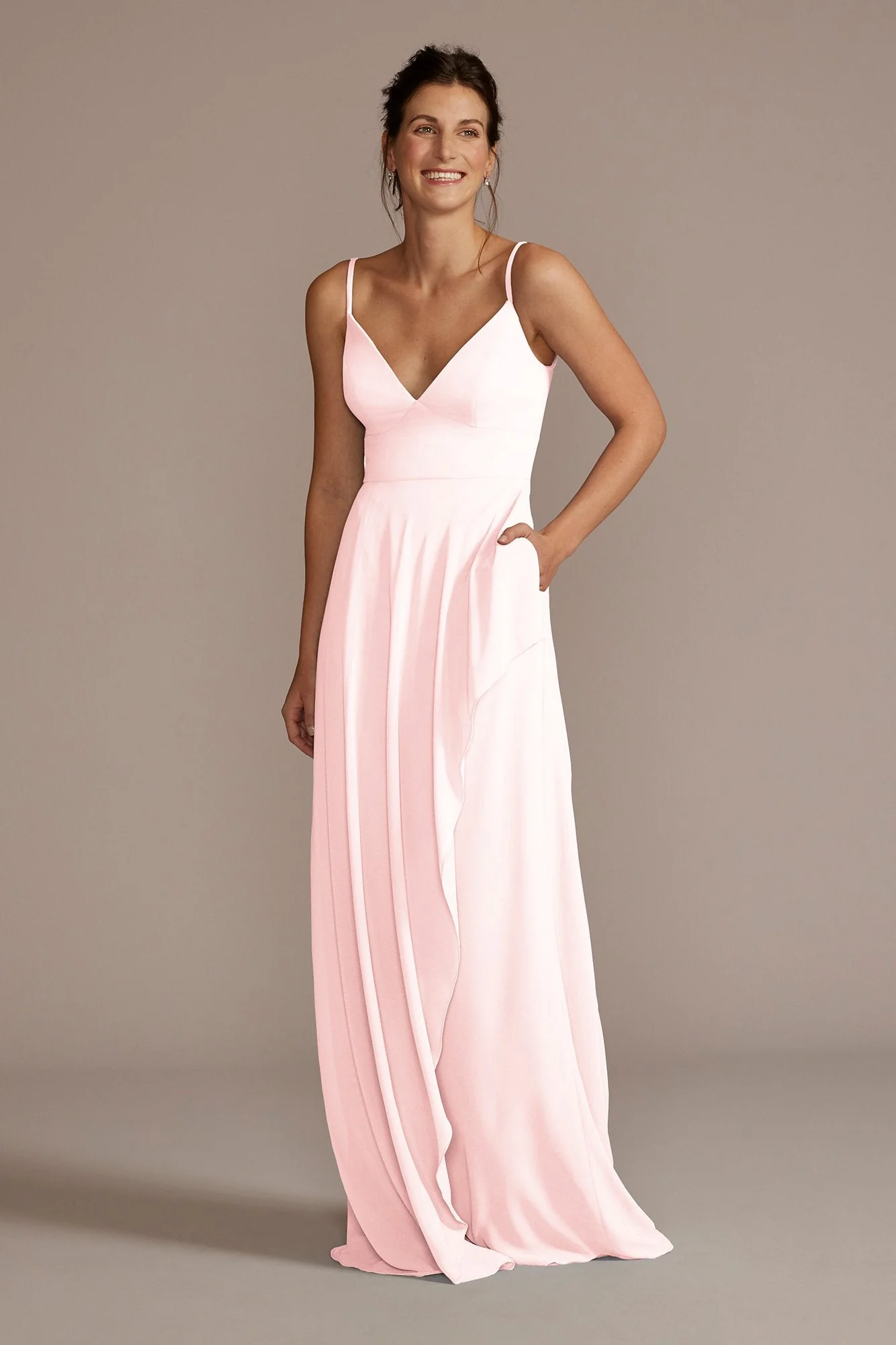 Chiffon V-Neck Cascade Skirt Dress - Image 16