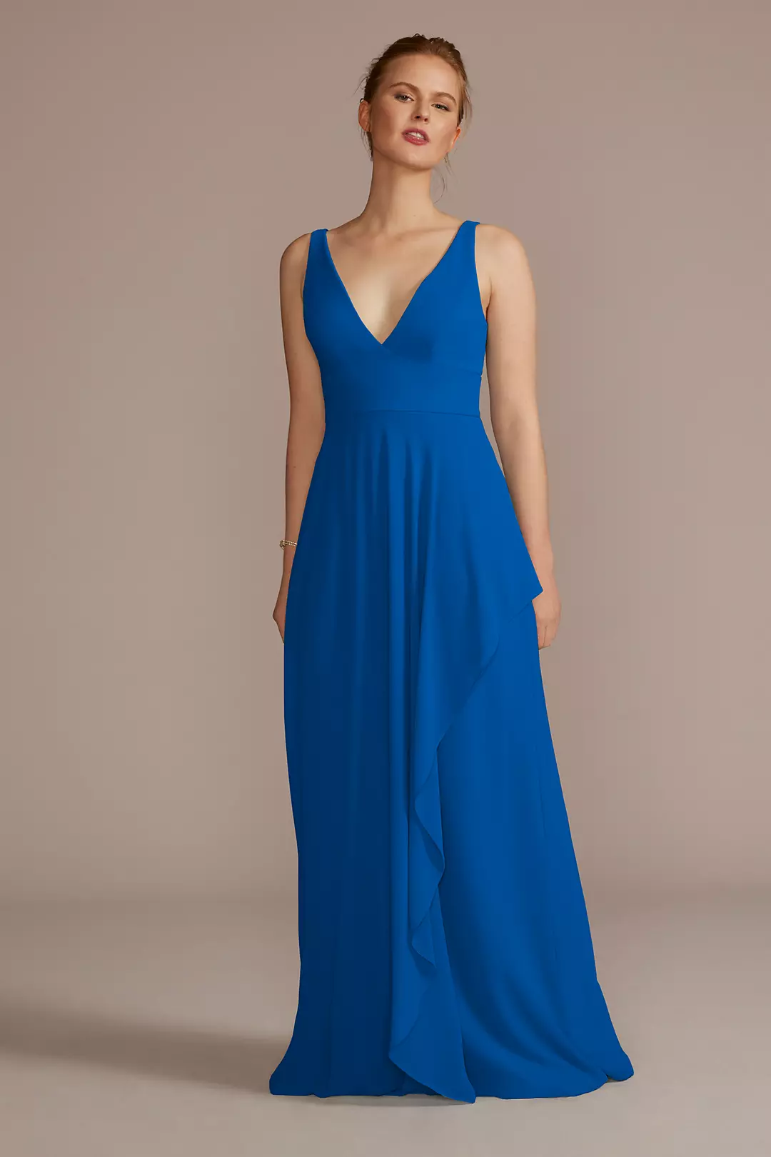 Chiffon V-Neck Tank Dress with Cascade - Image 25