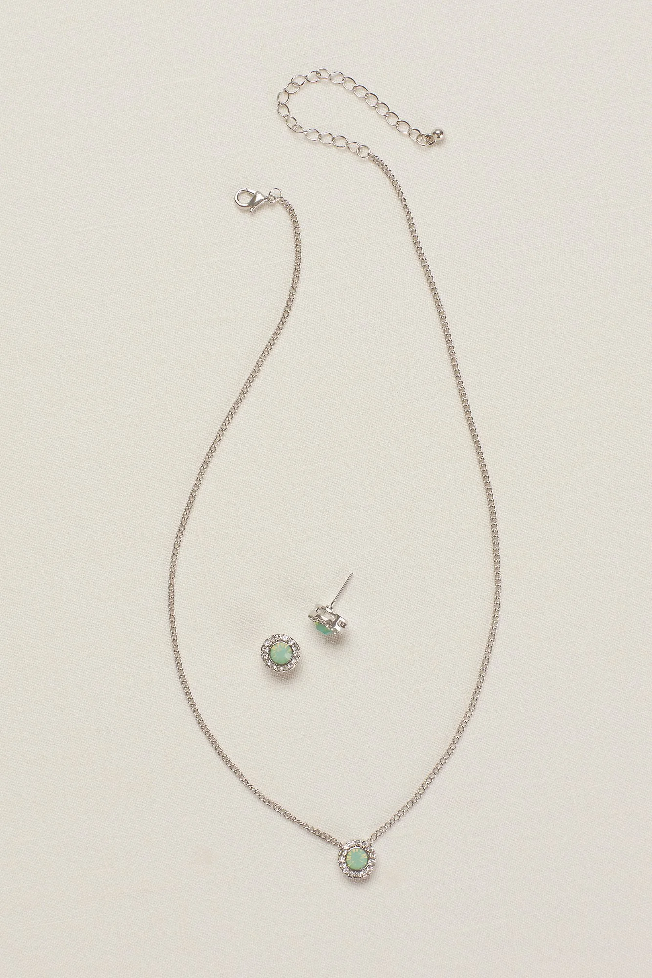 Circle Pave Necklace and Earring Set - Image 3