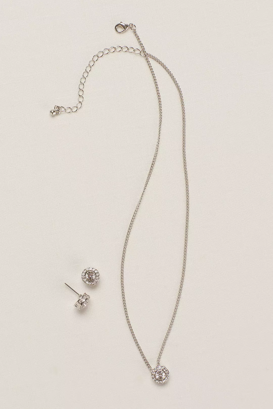 Circle Pave Necklace and Earring Set - Image 8