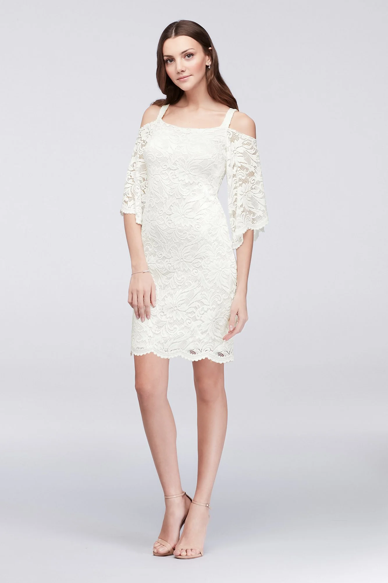 Cold-Shoulder Lace Sheath Dress