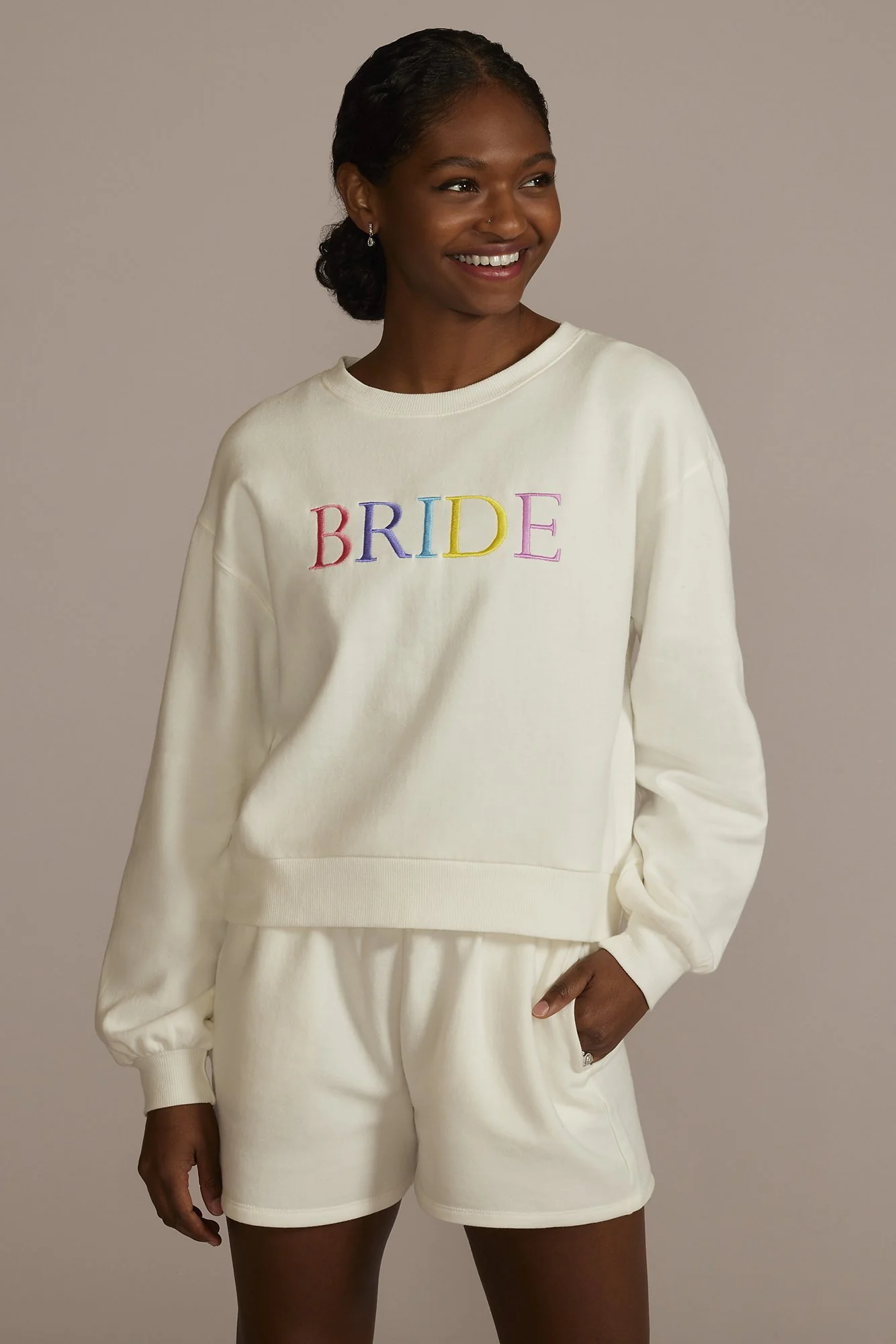 Colorful Embroidered Bride Sweatshirt - Image 2