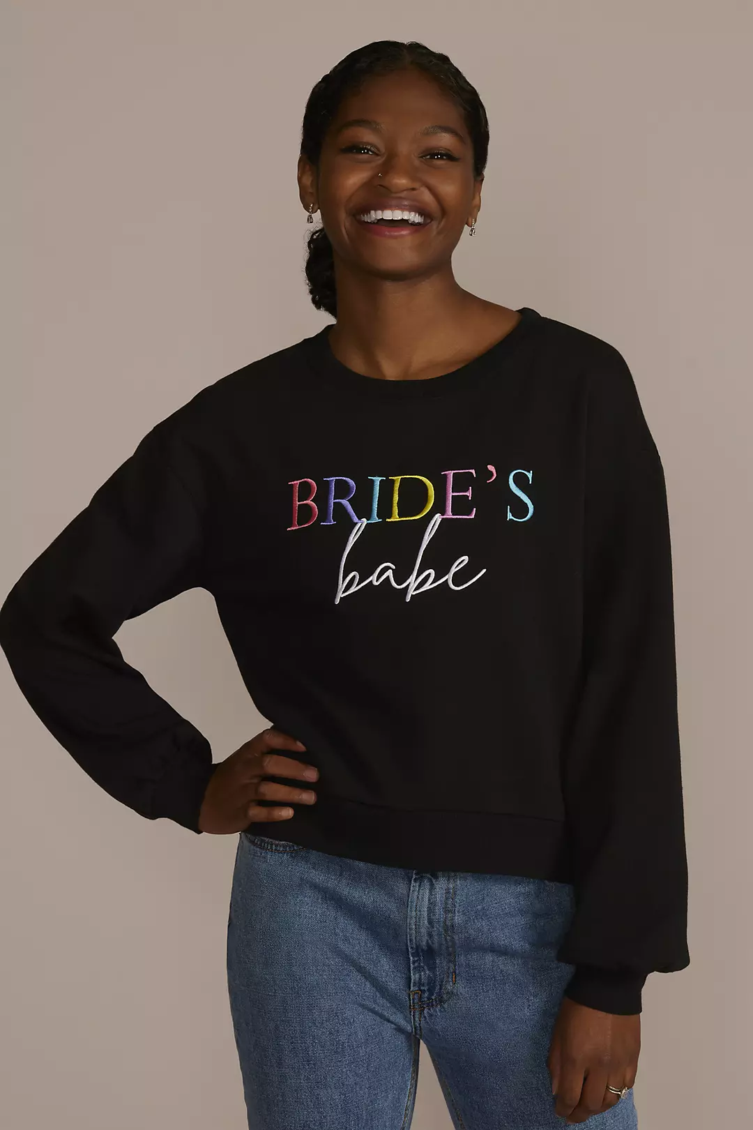 Colorful Embroidered Brides Babe Sweatshirt - Image 4