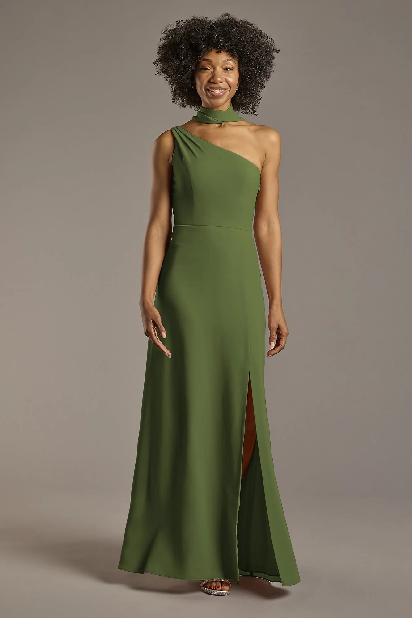Convertible One-Shoulder Chiffon Dress - Image 19